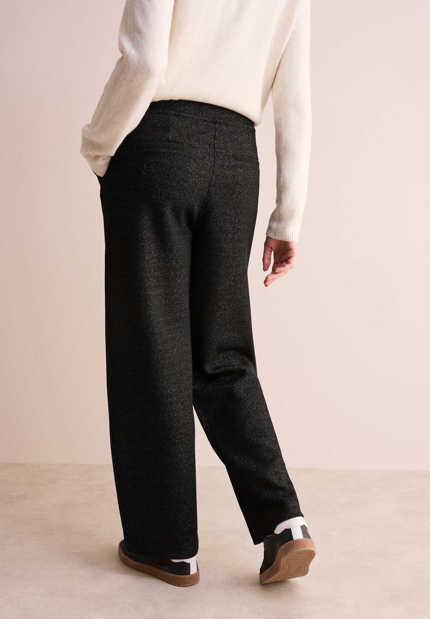 CECIL Glitzer-Hose Damen Loose Fit High Waist Glamour