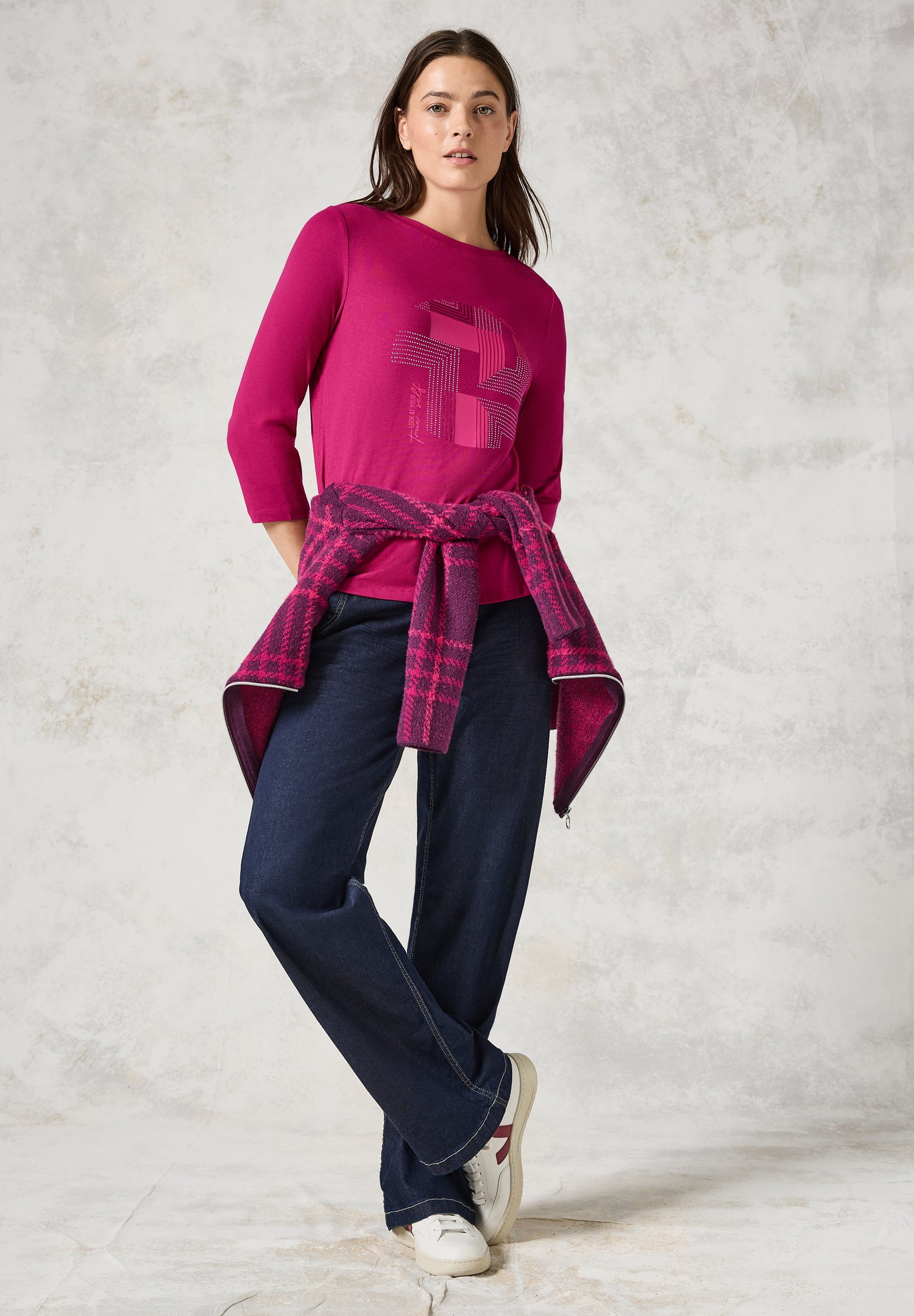 CECIL Damen Shirt mit schimmernden Details und Strassbesatz