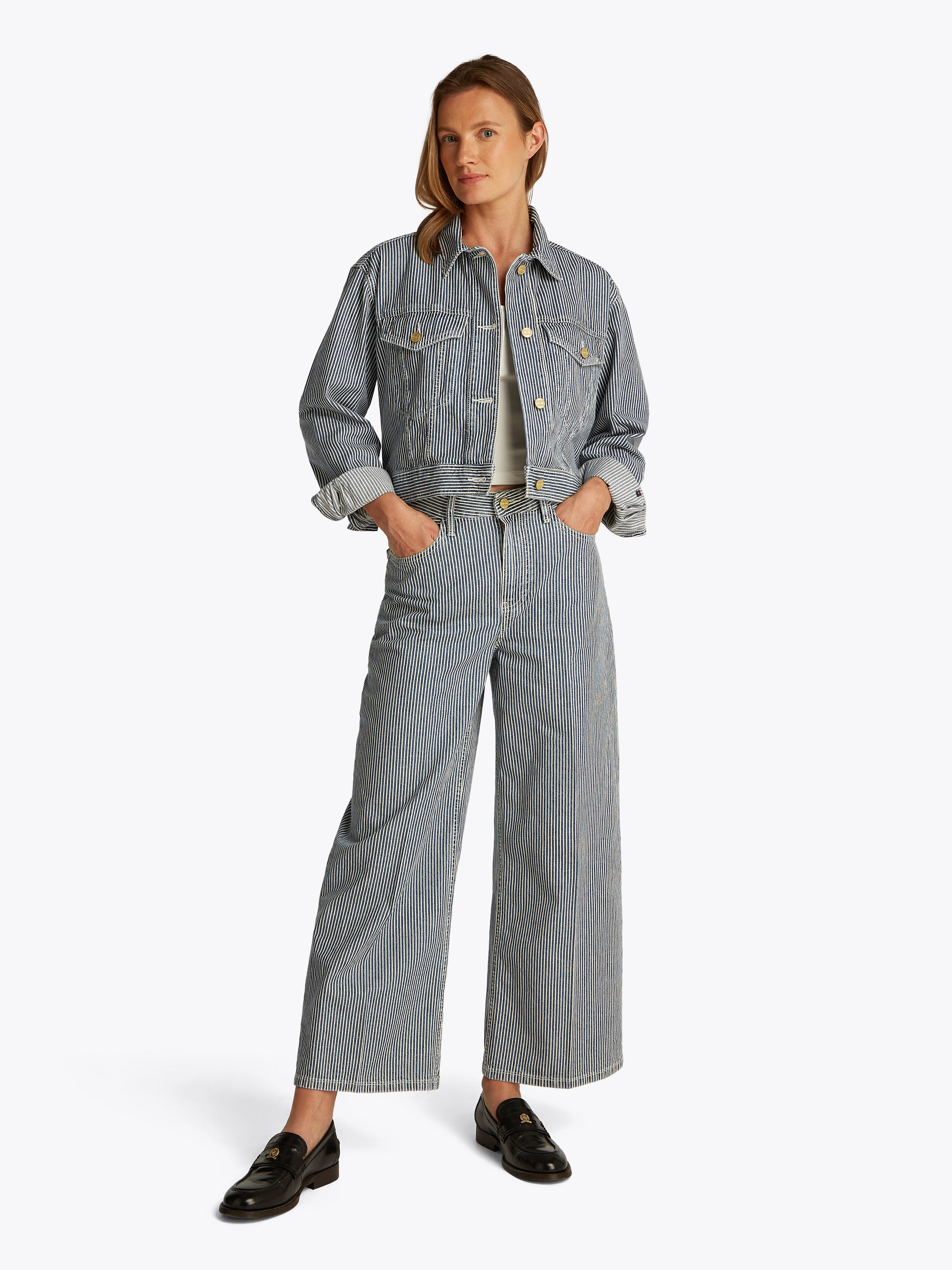 Tommy Hilfiger Damen Jeansjacke Gestreift