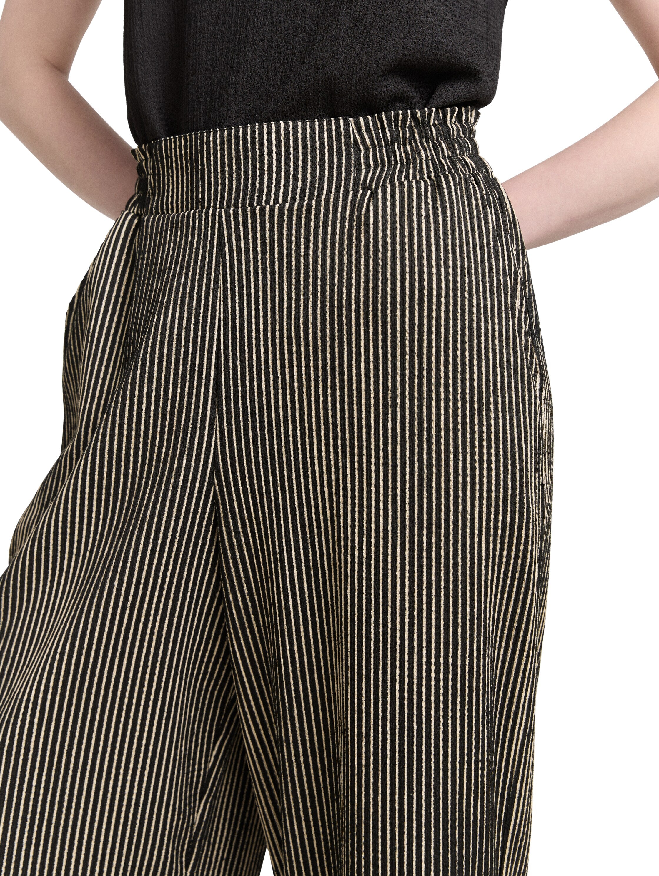 Tom Tailor Denim Damen High Waist Culotte Hose mit elastischem Bund