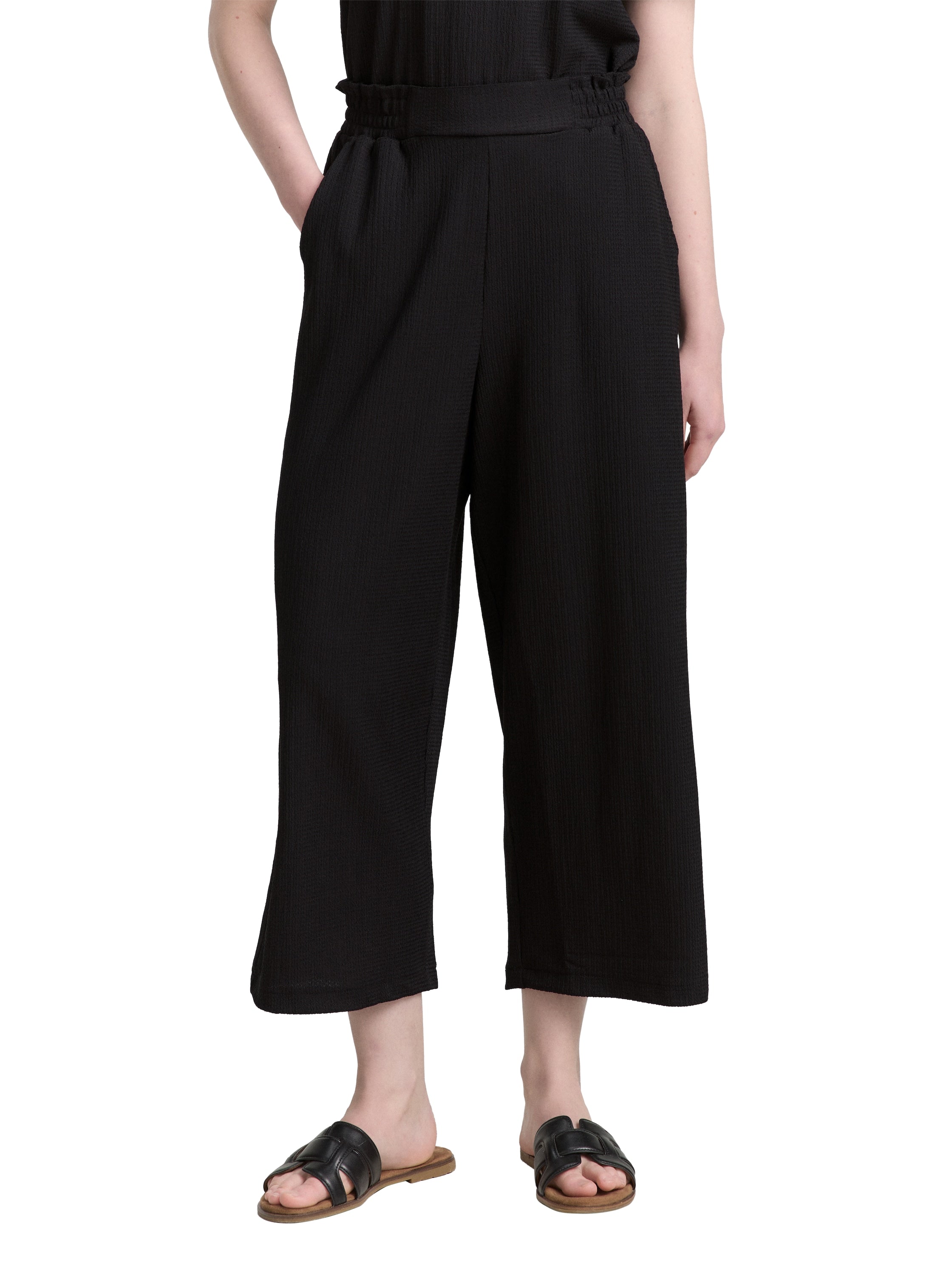 Tom Tailor Denim Damen High Waist Culotte Hose mit elastischem Bund