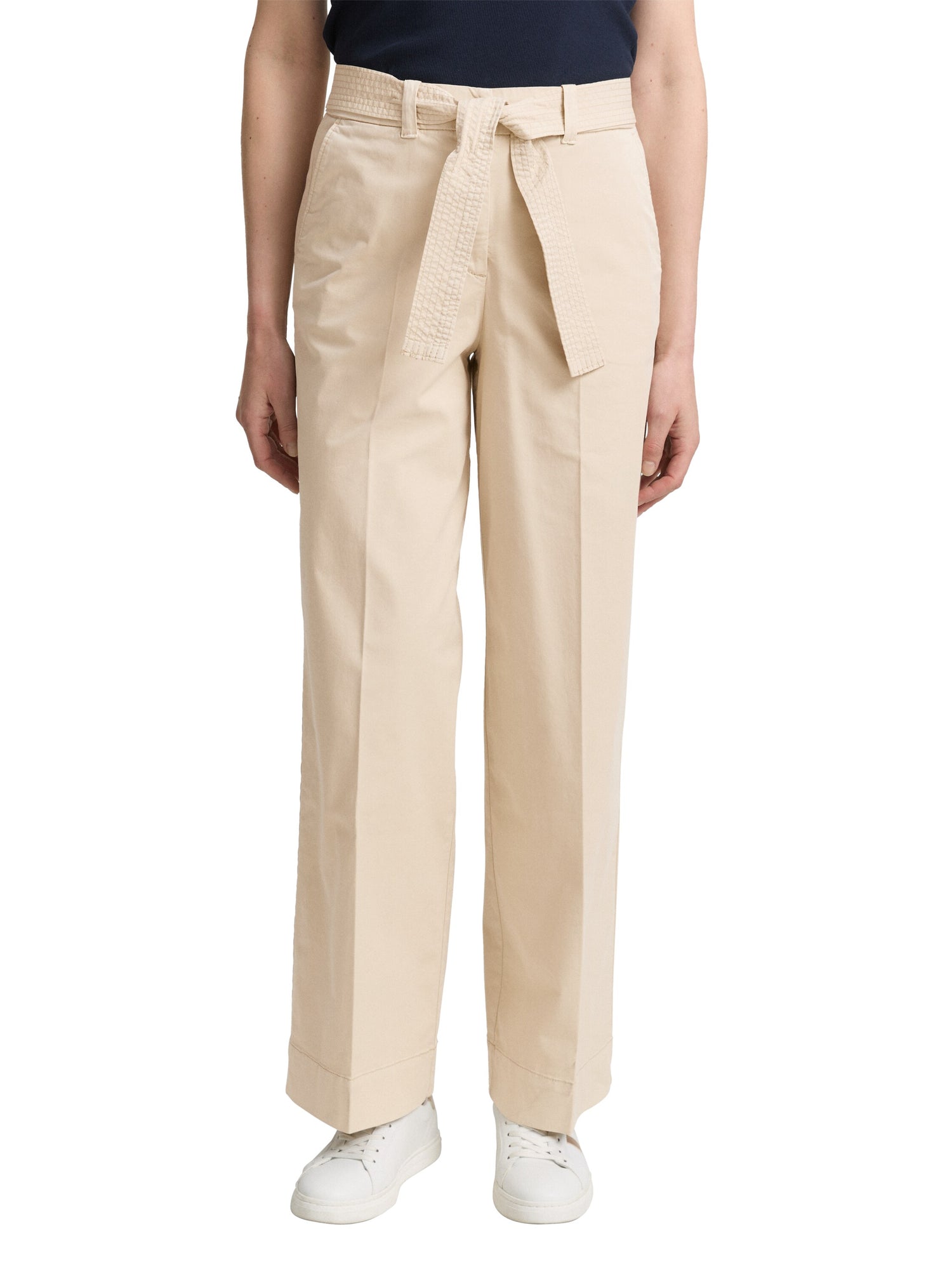 Tom Tailor Denim Damen High Waist Hose mit Bindegürtel