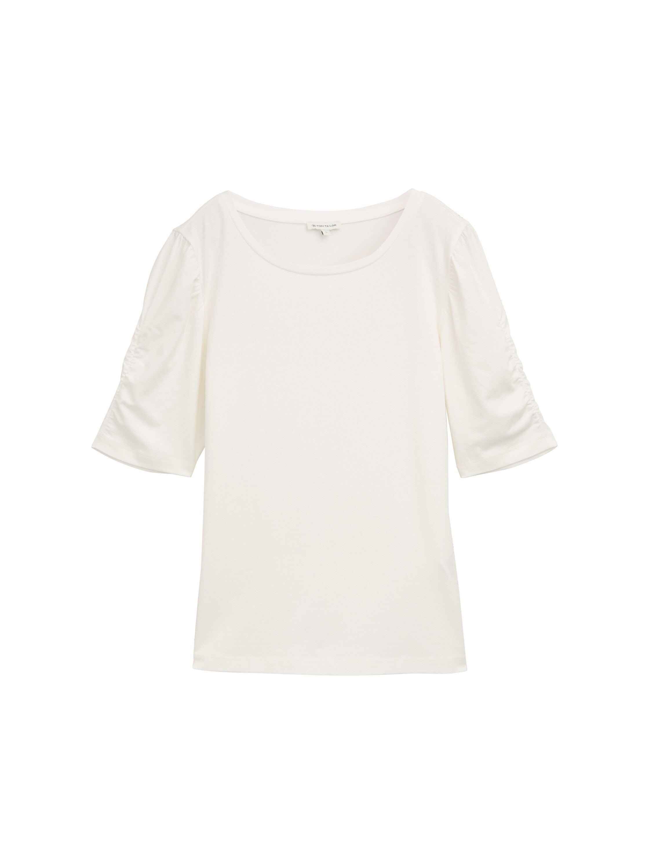 Tom Tailor Denim T-Shirt Damen mit gerafften Ärmeln