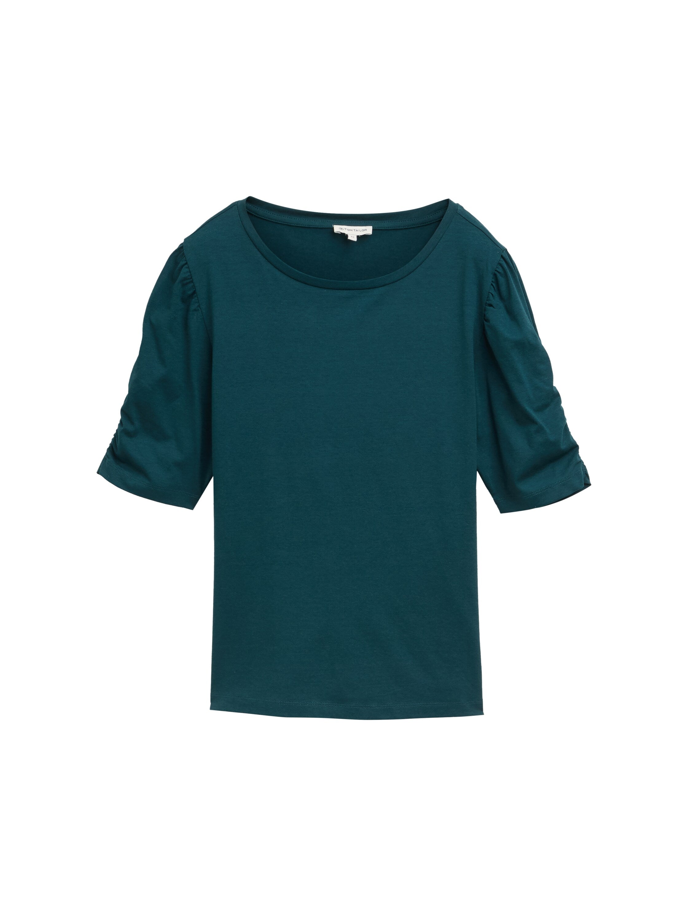 Tom Tailor Denim T-Shirt Damen mit gerafften Ärmeln