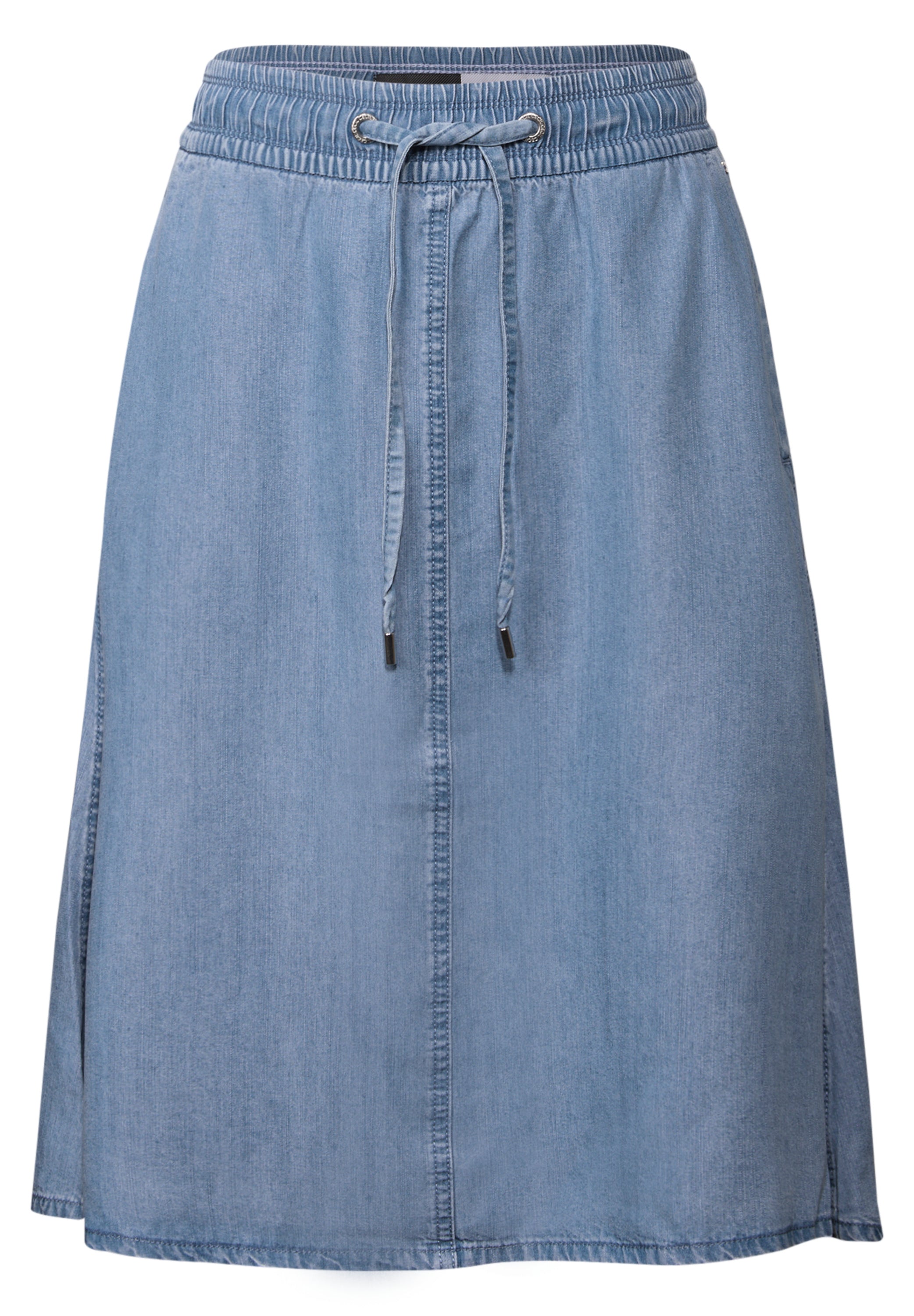CECIL Knielanger Denim Rock Damen Weich fallend