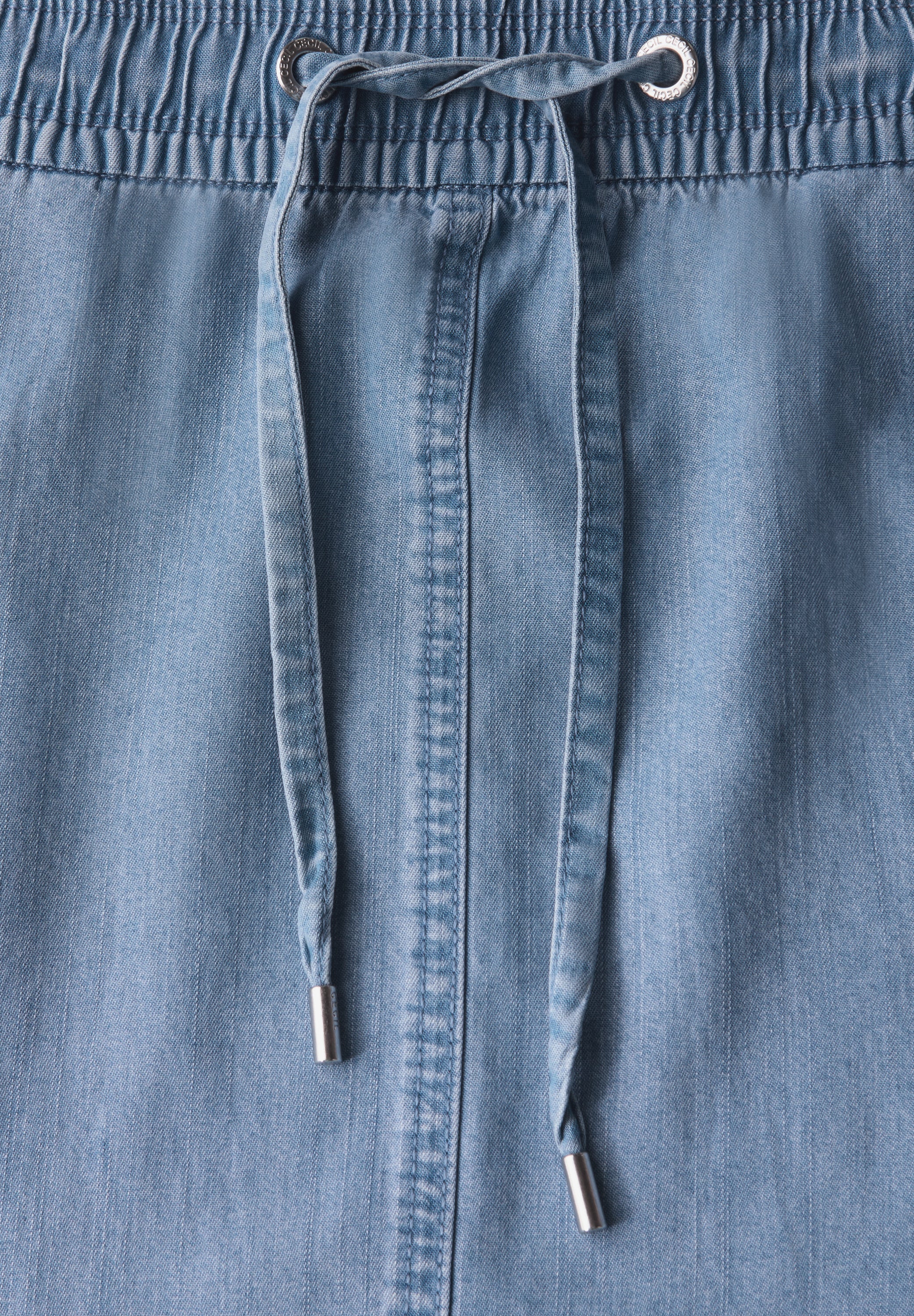 CECIL Knielanger Denim Rock Damen Weich fallend