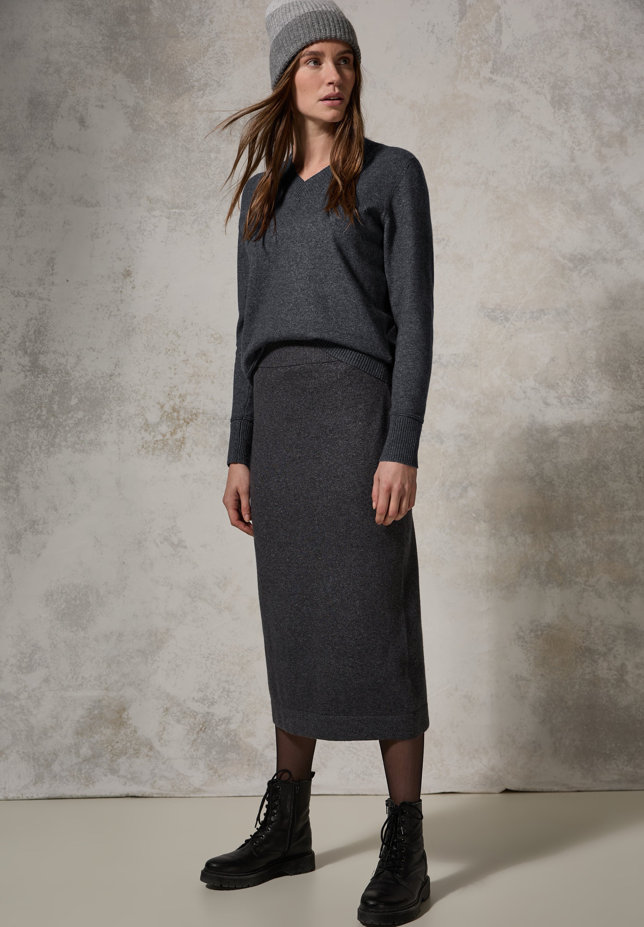 CECIL Feinstrickpullover Damen charcoal grey melange