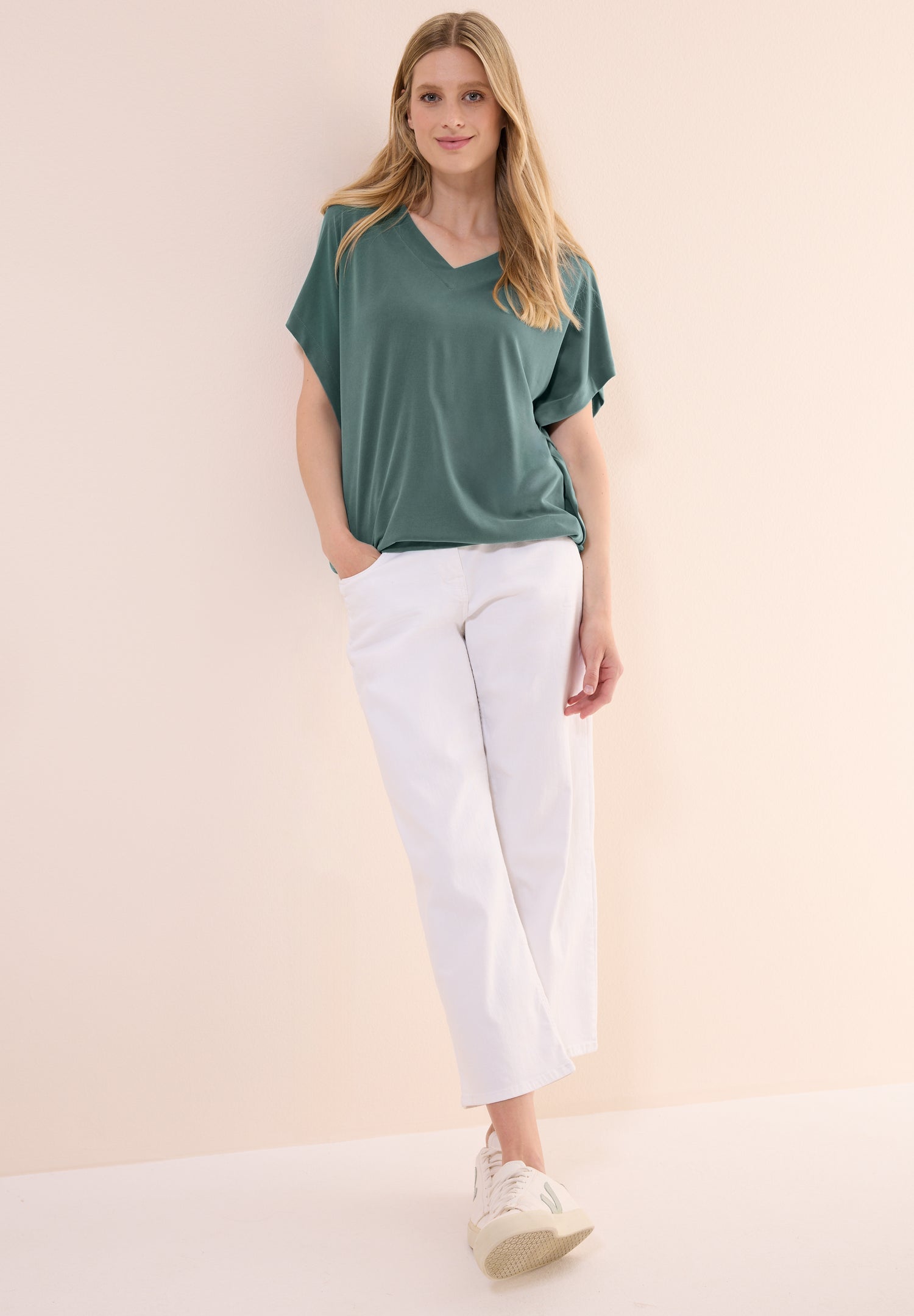 CECIL Sommer V-Ausschnitt Shirt Damen Bequemer Modalmix