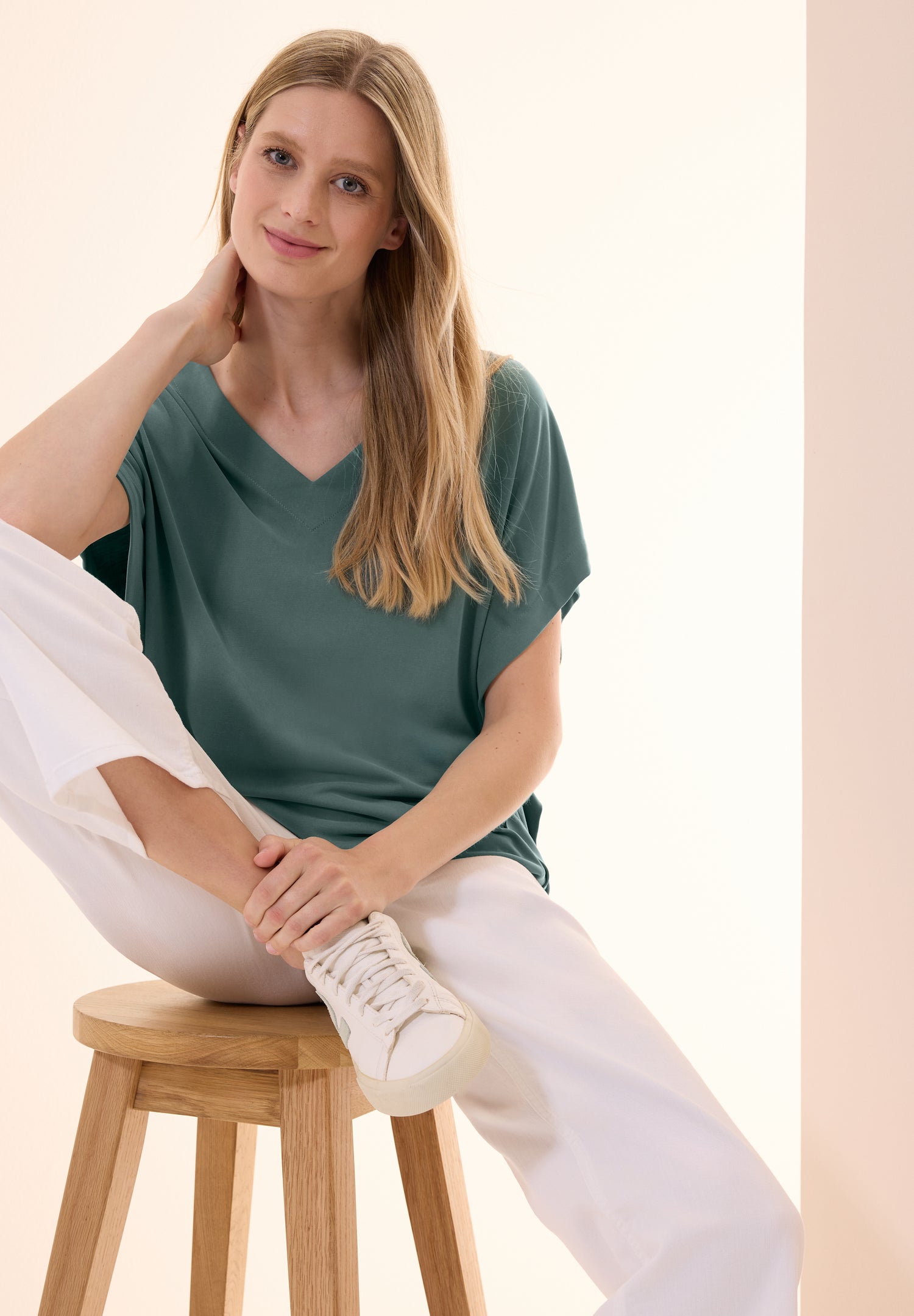 CECIL Sommer V-Ausschnitt Shirt Damen Bequemer Modalmix