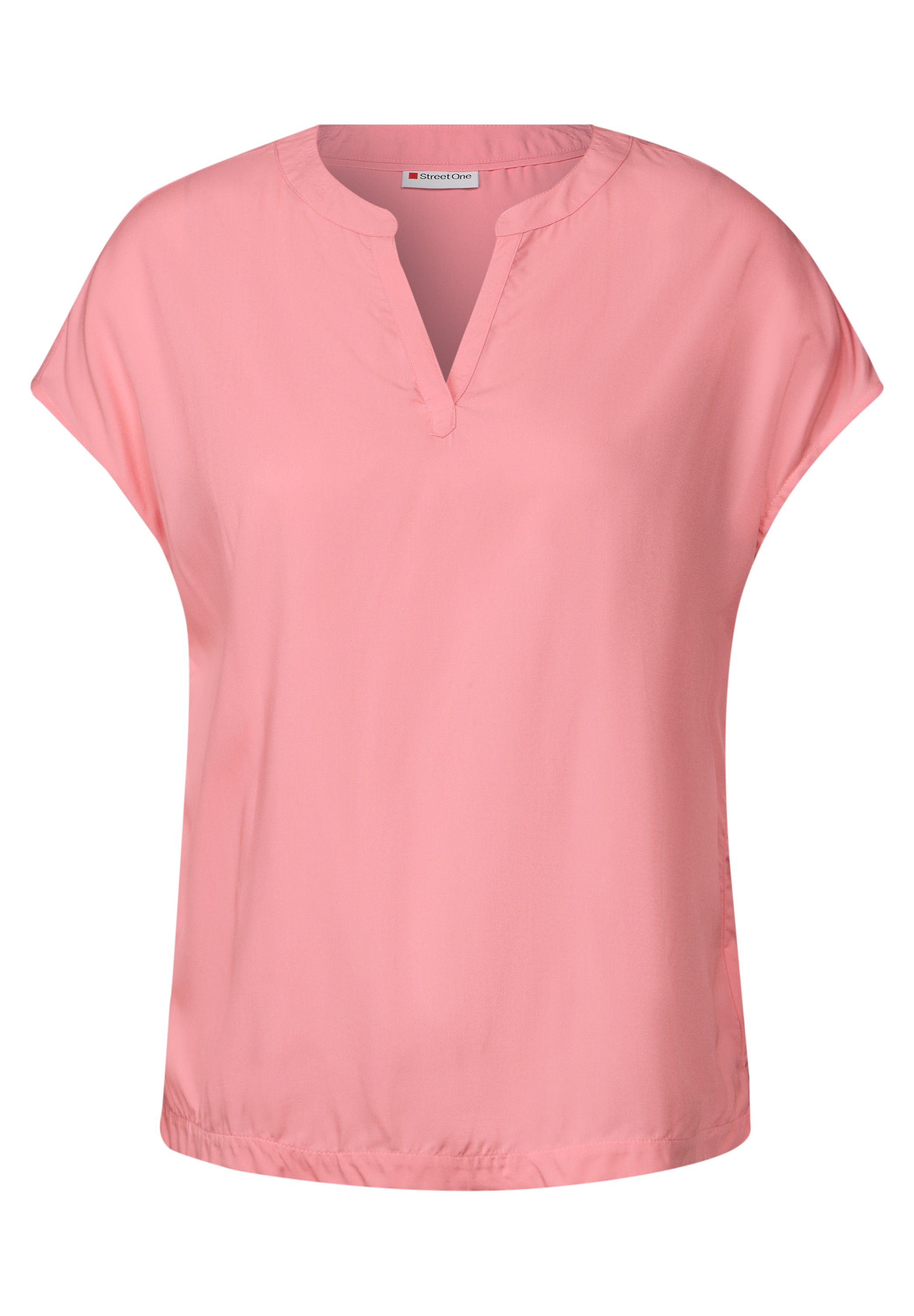 Street One Damen Basic Bluse Lockerer Schnitt Feminine Details Viskosematerial