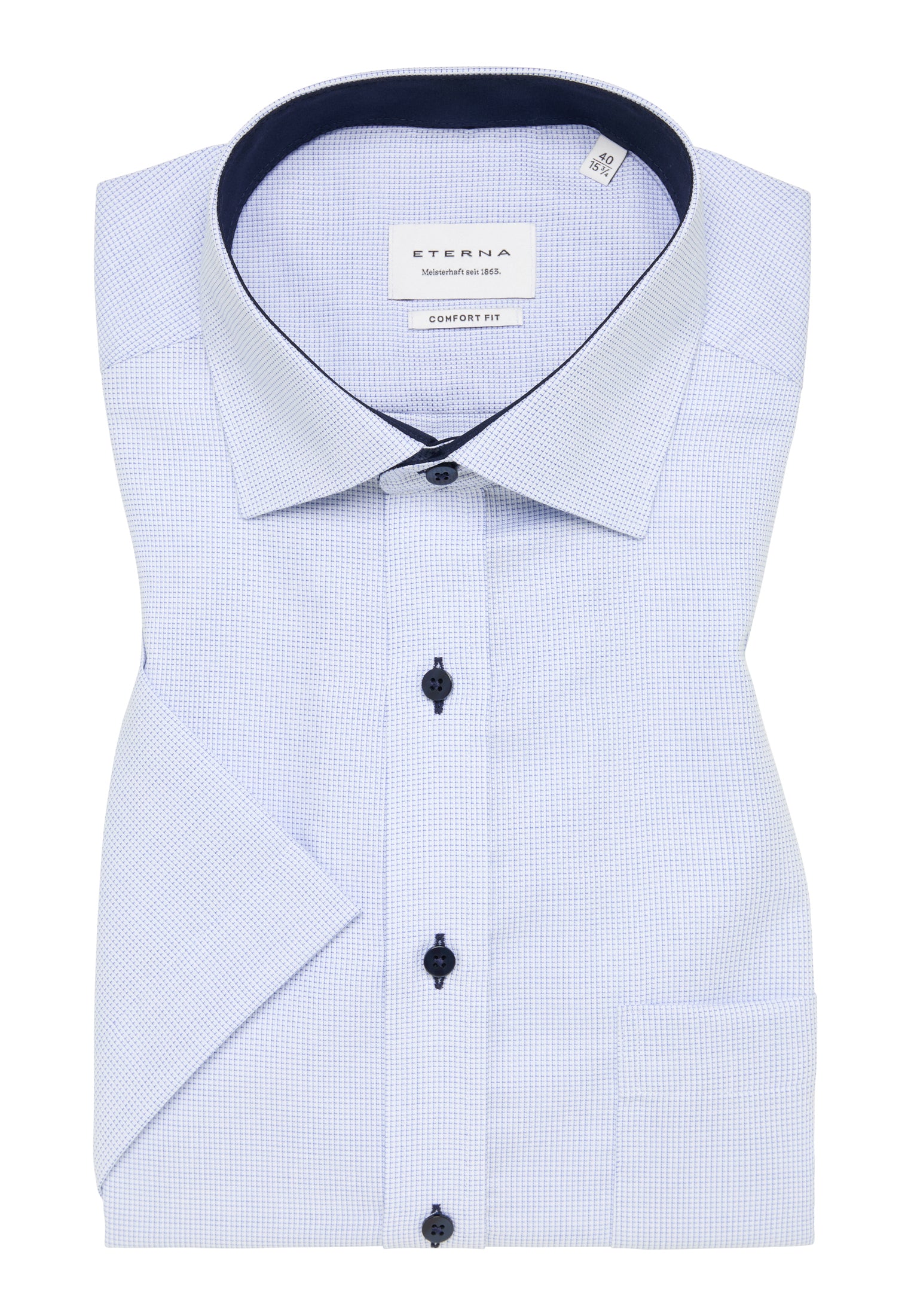 Hemd Herren Kurzarm Kent-Kragen bügelfrei Baumwolle