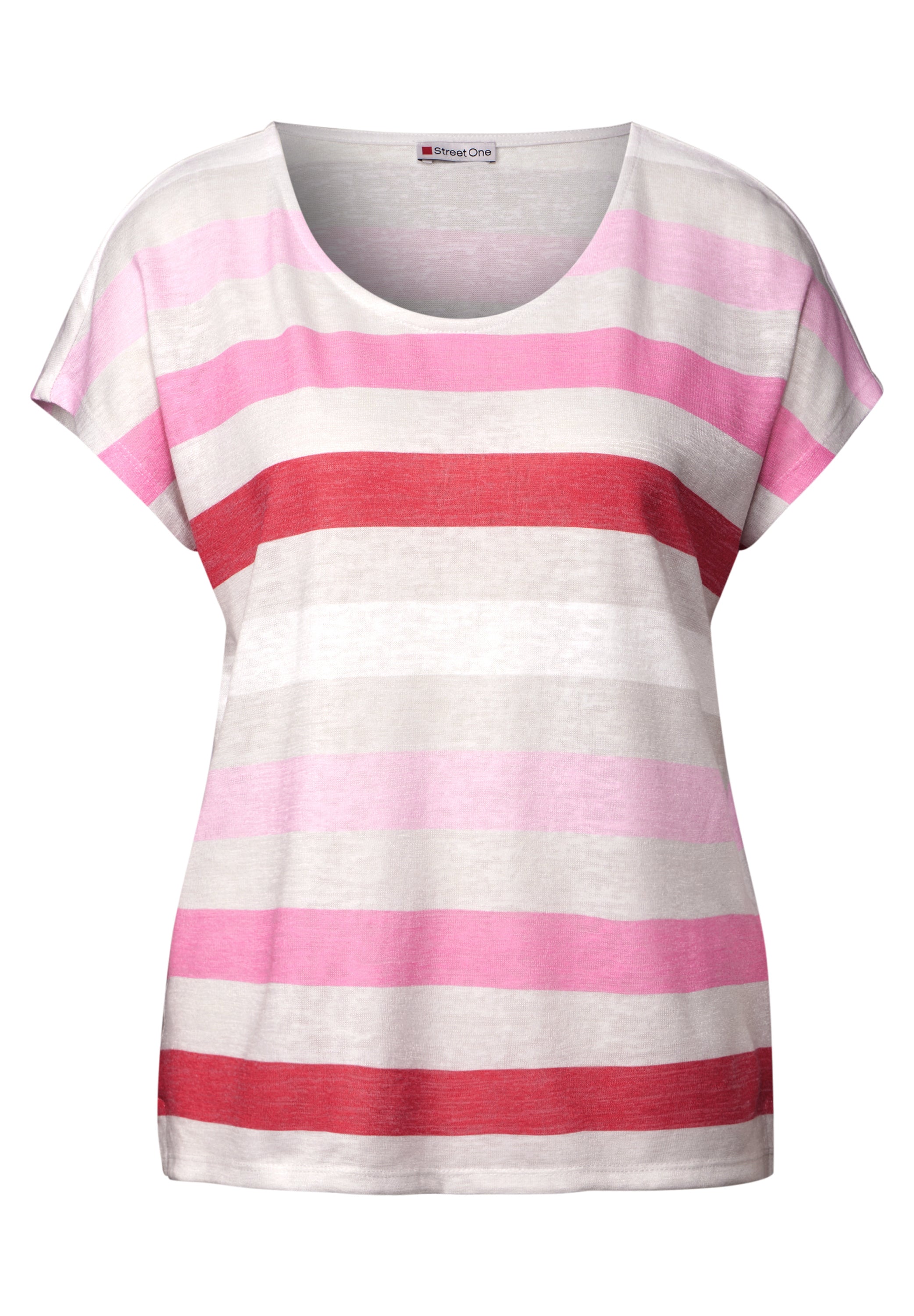 Street One Shirt Damen Luftige Passform Breite Streifen Angenehmer Materialmix