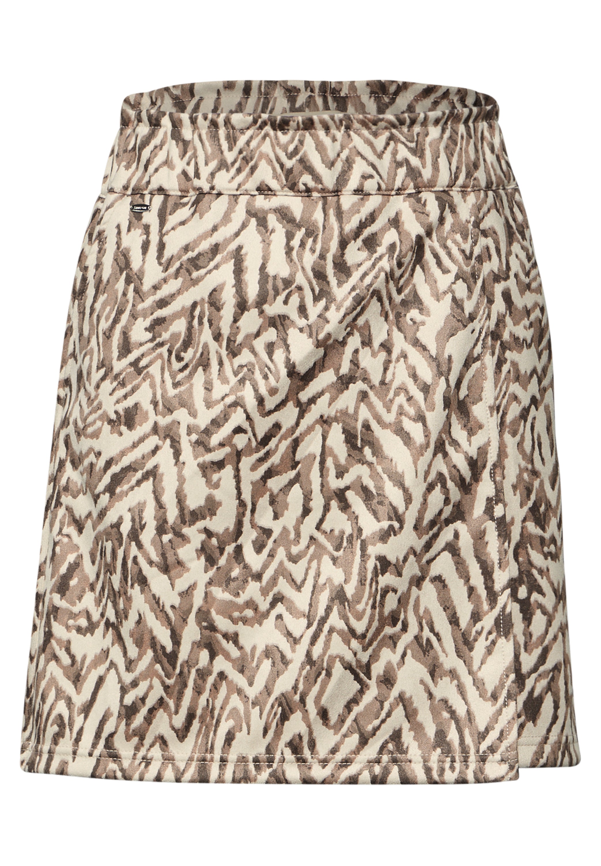 Street One Paperbag Velours-Rock Damen Wickeloptik Elastischer Bund
