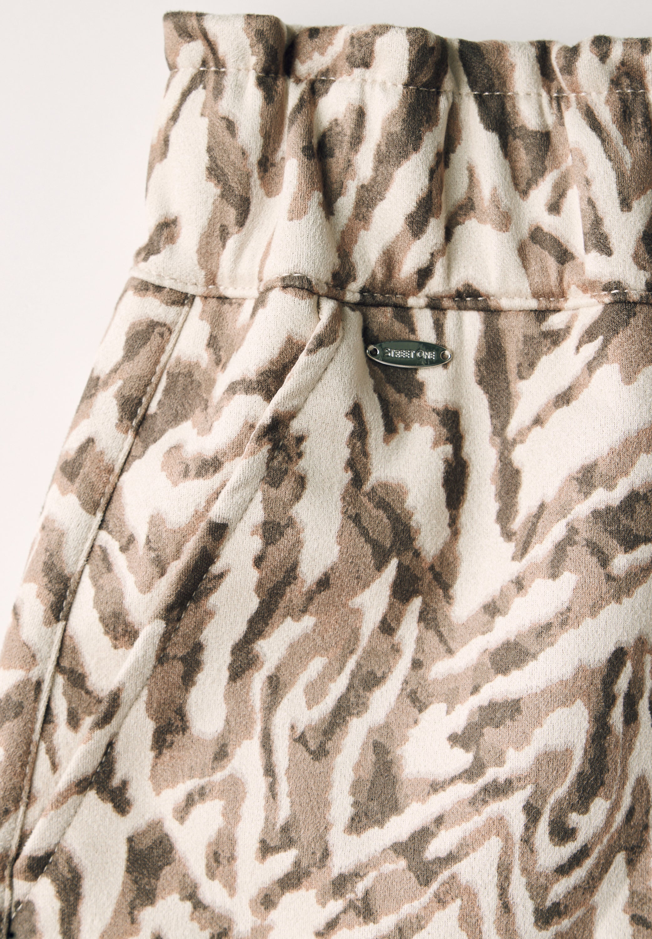 Street One Paperbag Velours-Rock Damen Wickeloptik Elastischer Bund