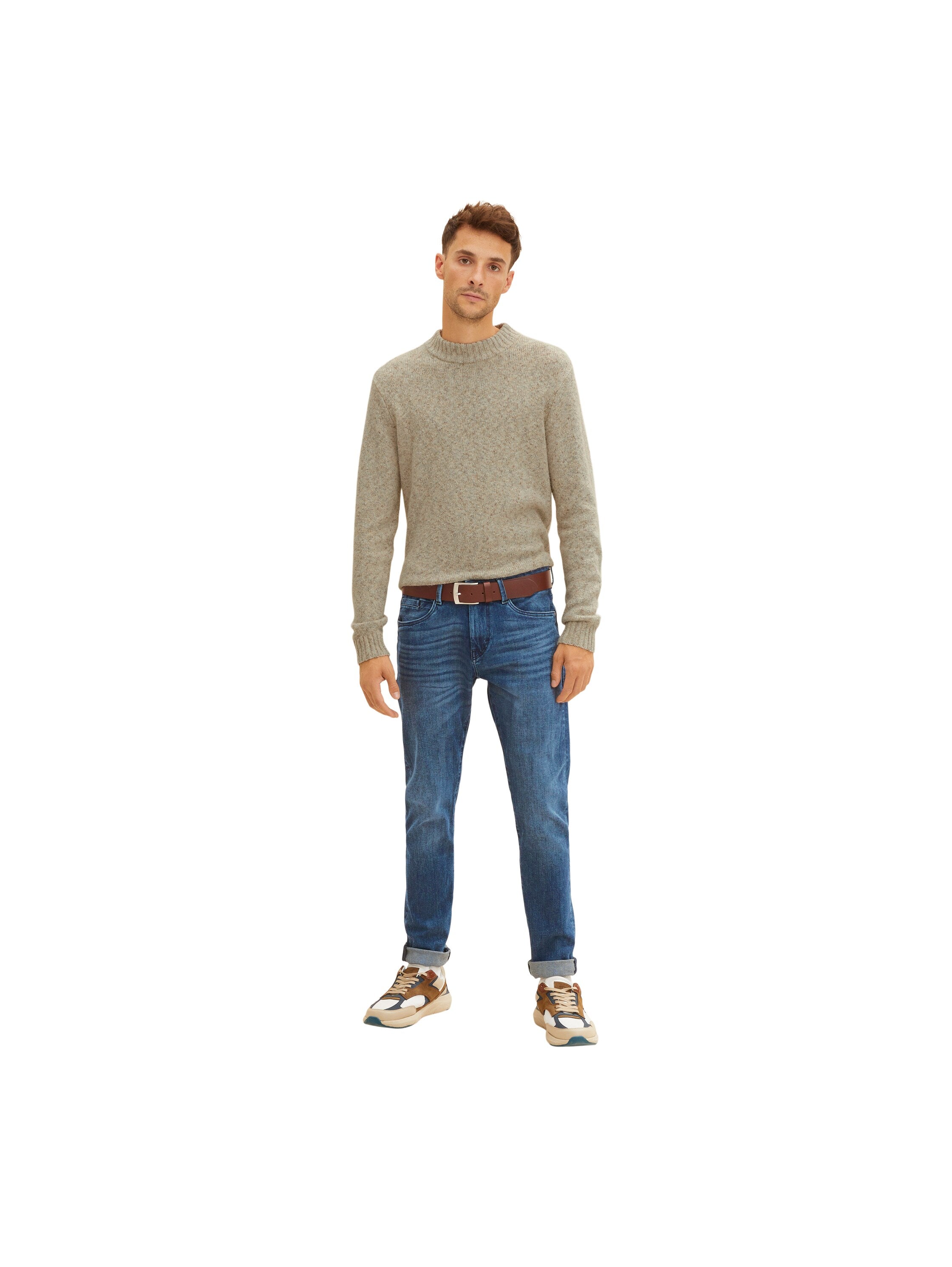 TOM TAILOR Ledergürtel Herren eckige Schnalle Logoprägung