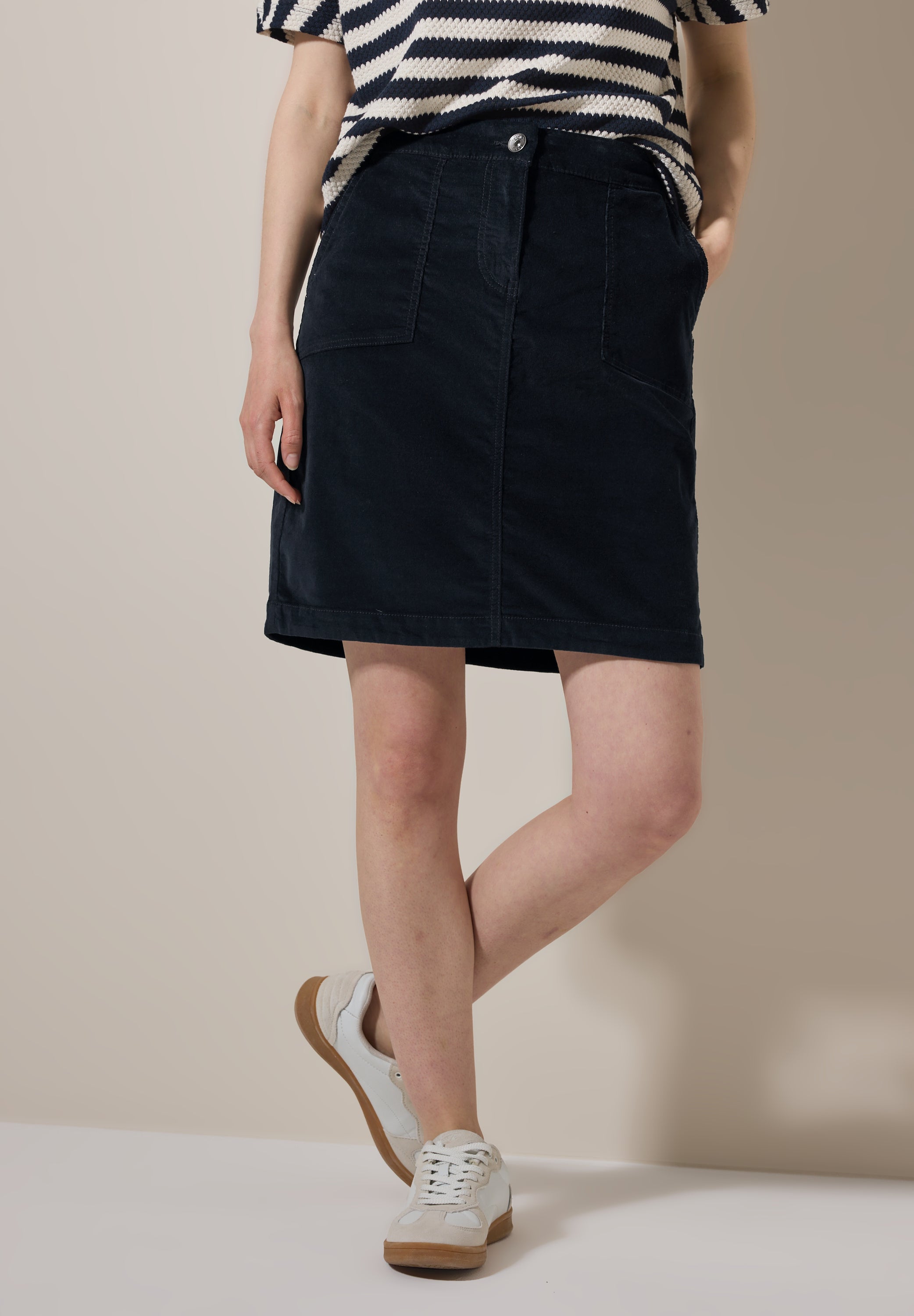 CECIL Cordrock Damen Bequem Stretch Baumwolle Elasthan