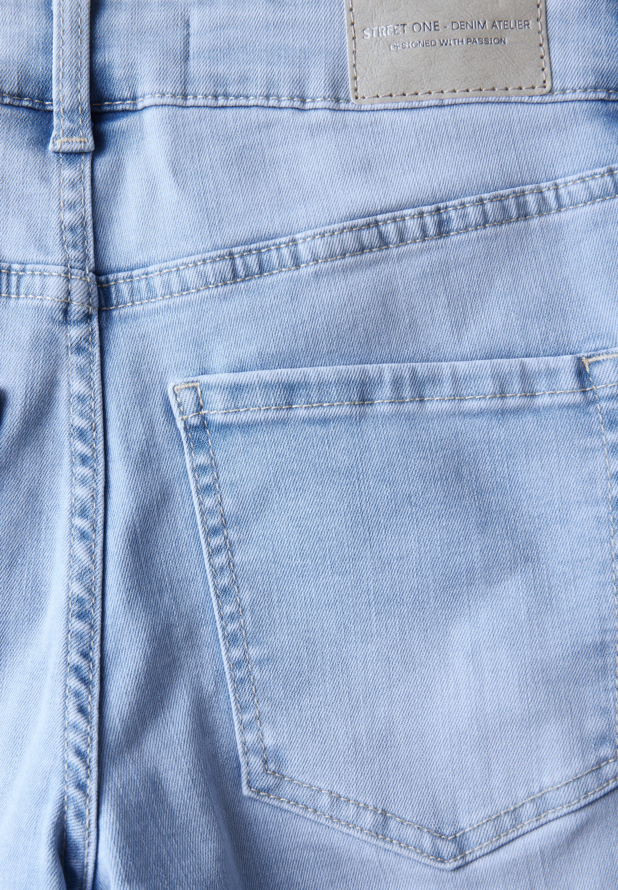 Street One Straight Leg Jeans Damen Slim Fit Mid Waist Bleached-Waschung