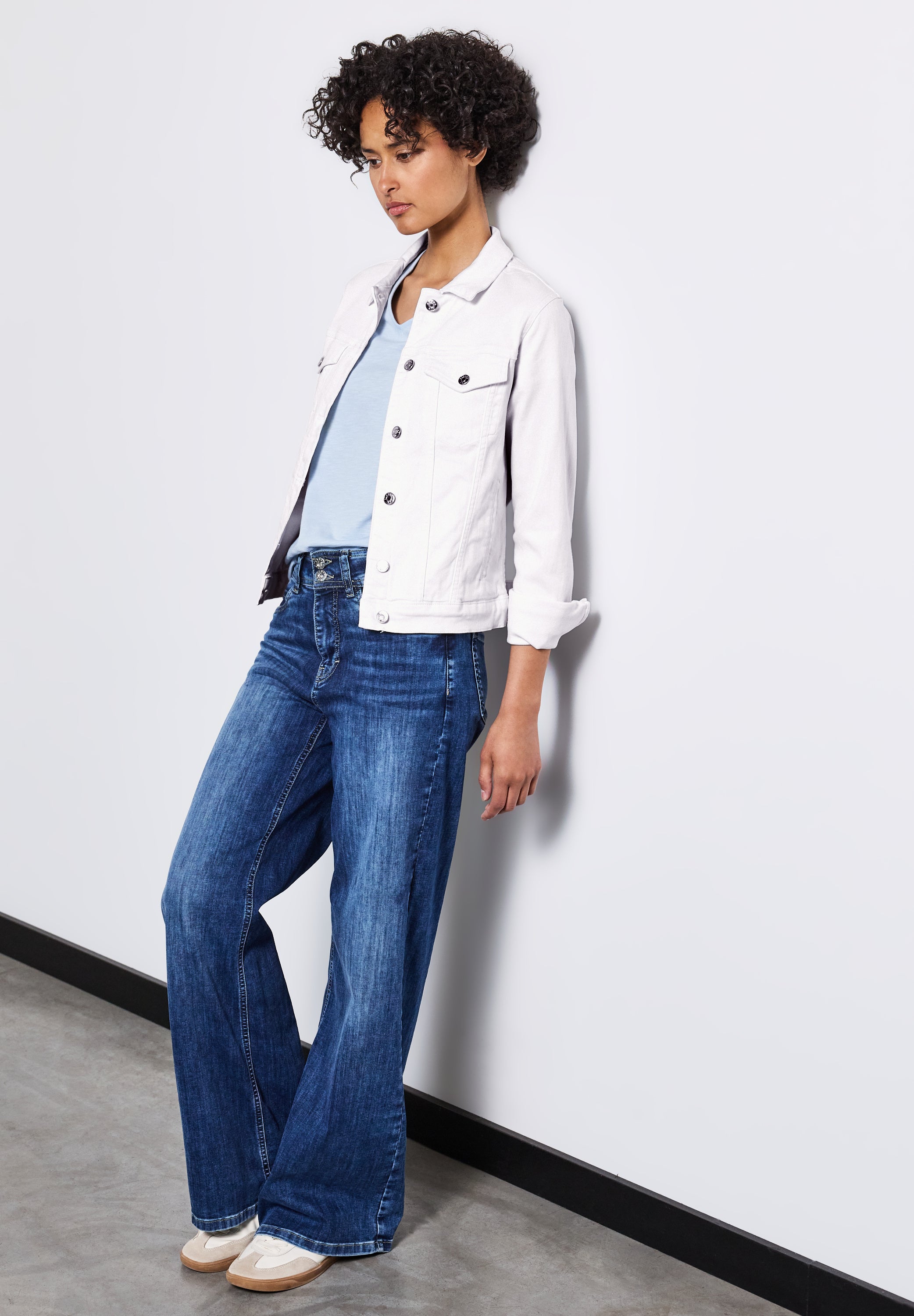 Street One Jeansjacke Damen Zeitloser Look Stretch Baumwolle