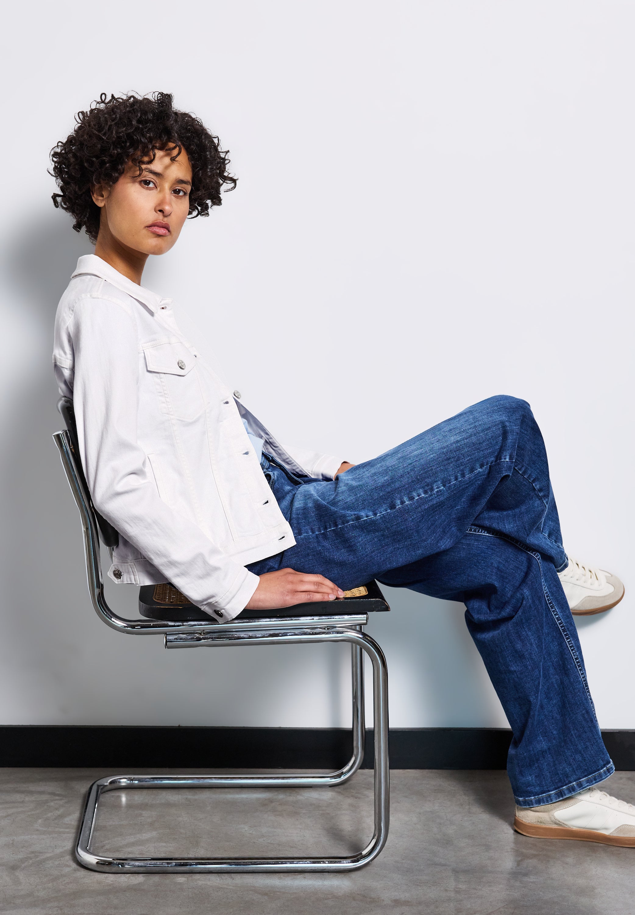 Street One Jeansjacke Damen Zeitloser Look Stretch Baumwolle