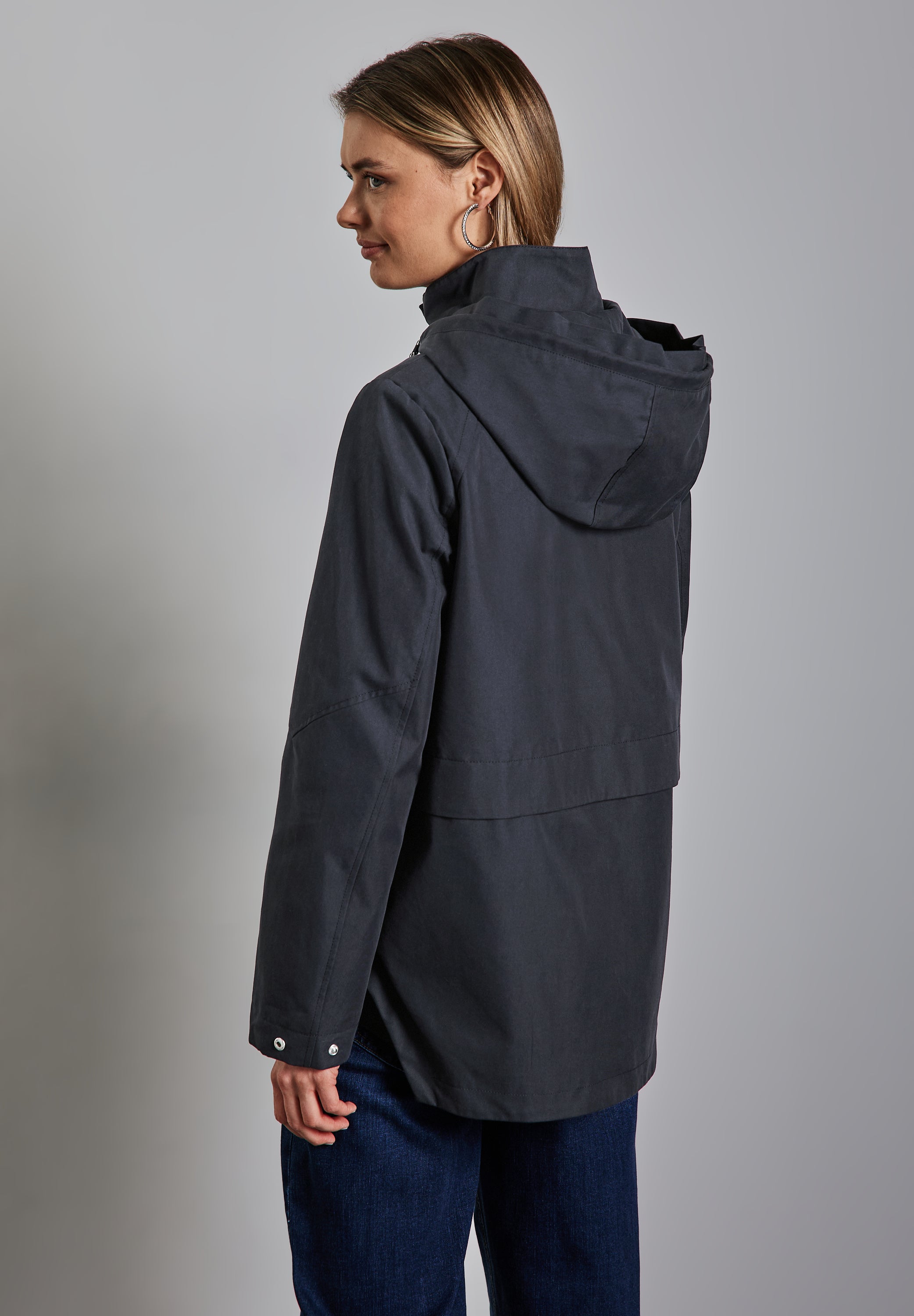 Street One Damen Parka Kapuze Twill Baumwolle Polyester