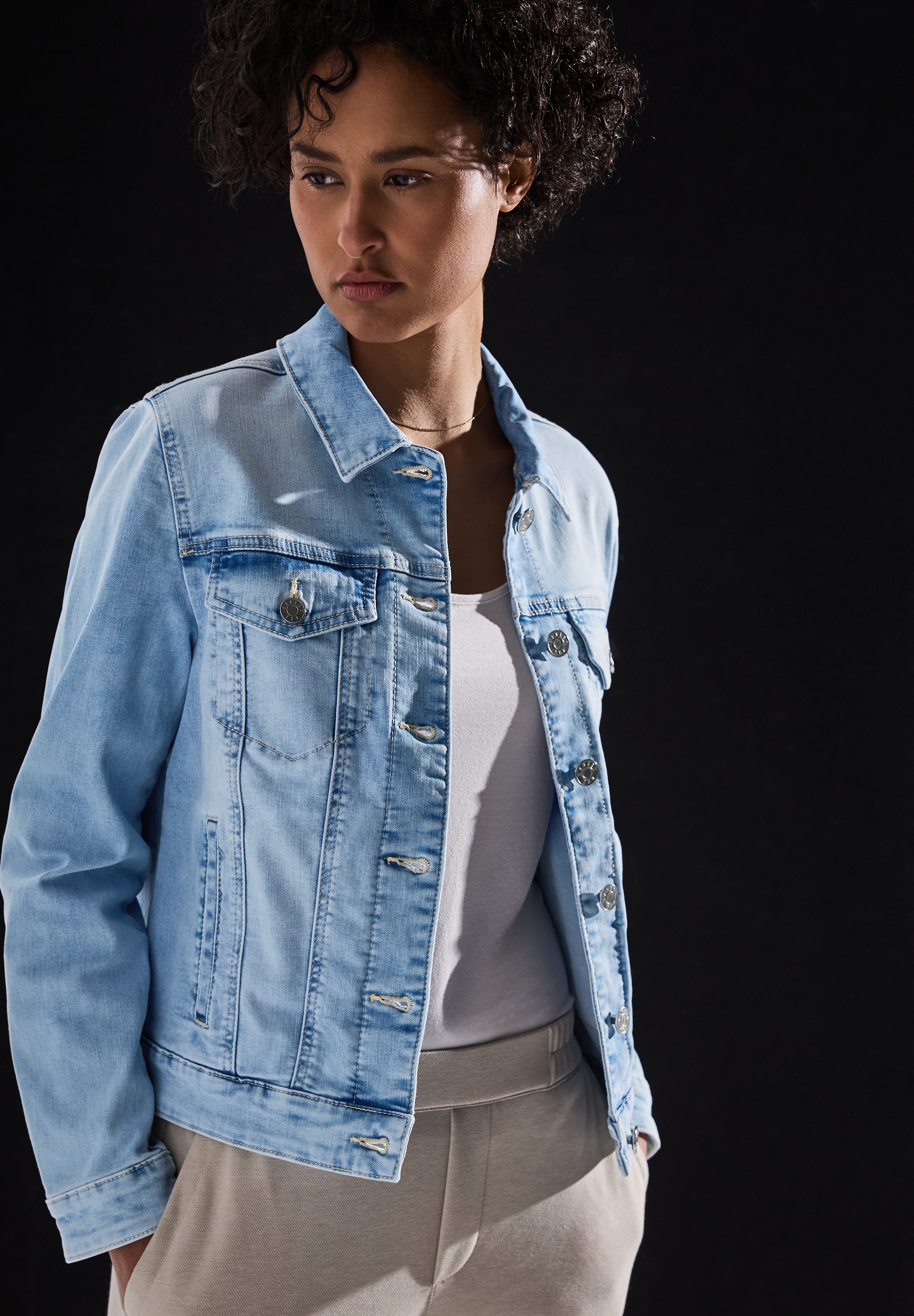 Street One Denim Jacke Damen Bleached Look