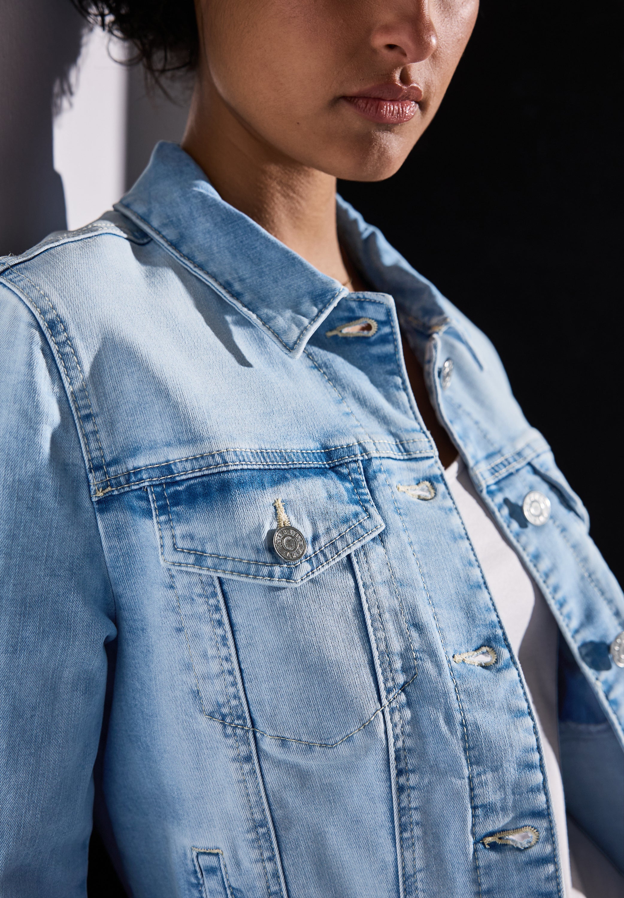 Street One Denim Jacke Damen Bleached Look