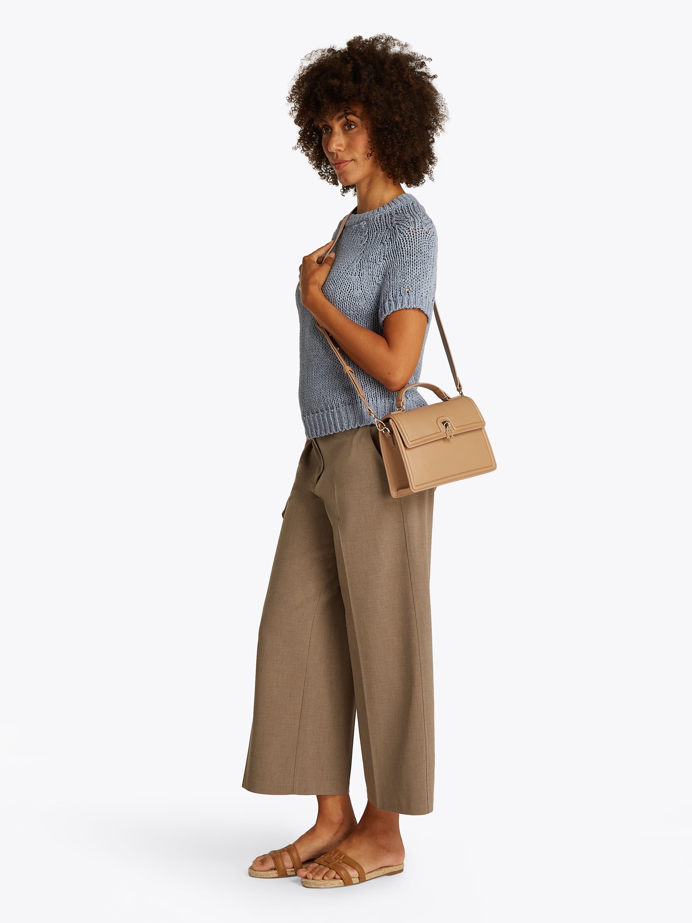 Theur Safari Canvas Umhängetasche Damen Braun