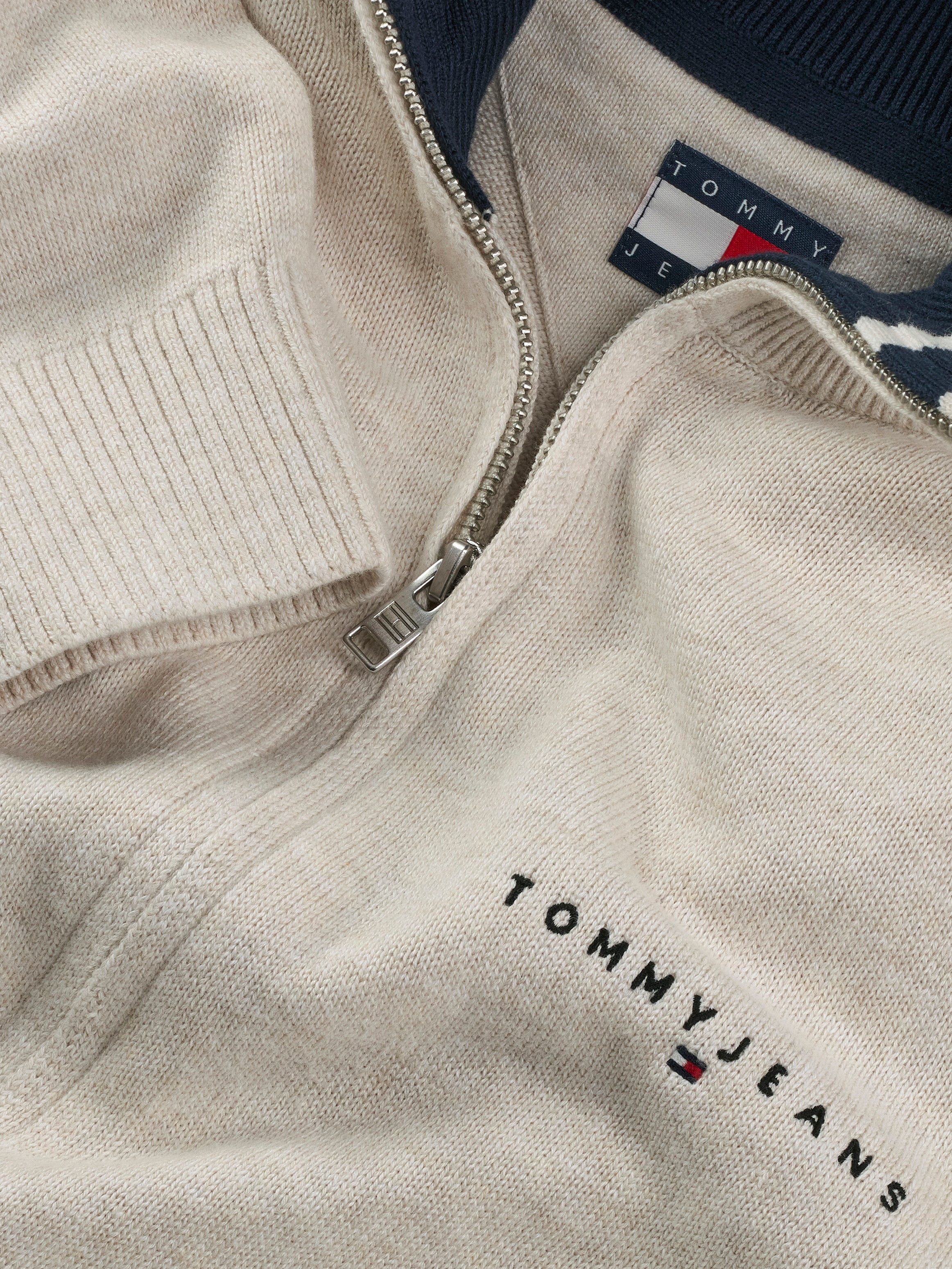 Theur Oatmeal Marl Baumwoll-T-Shirt für erwachsene Männer in Beige