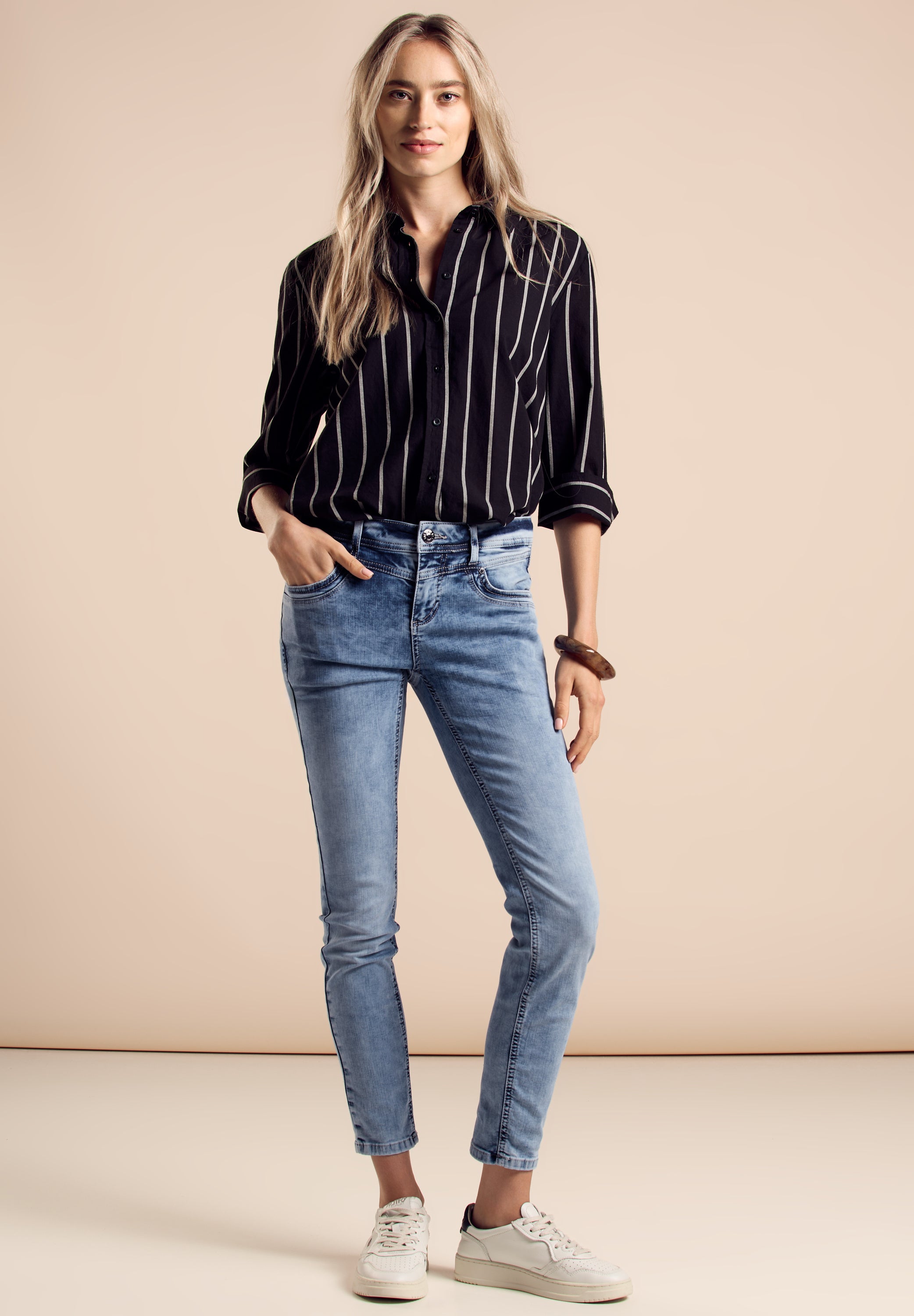 Street One Jeanshose Damen Slim Fit Dunkelblau