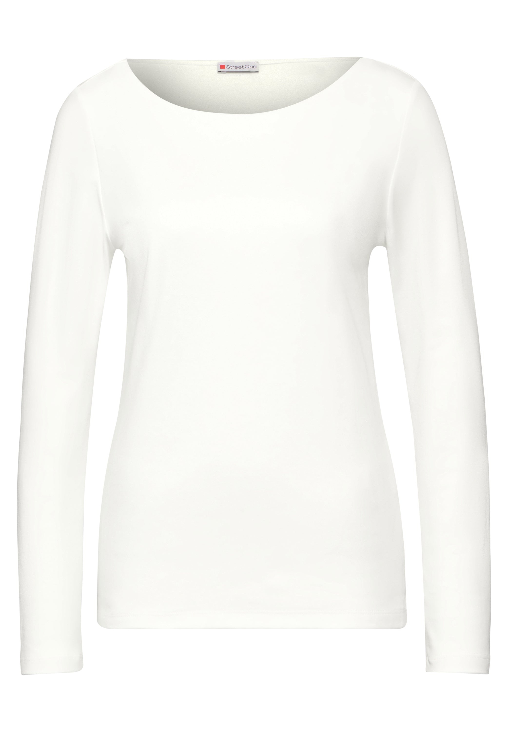 Street One Langarmshirt Damen U-Boot-Ausschnitt Weicher Baumwoll-Modalmix