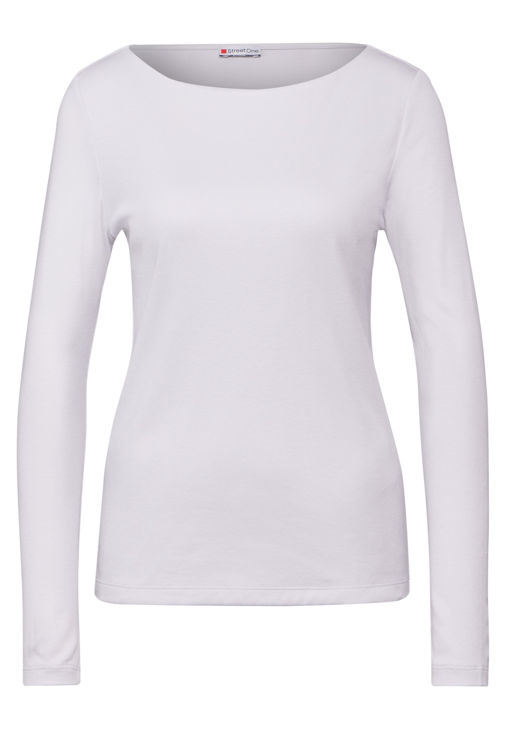 Street One Langarmshirt Damen U-Boot-Ausschnitt Weicher Baumwoll-Modalmix