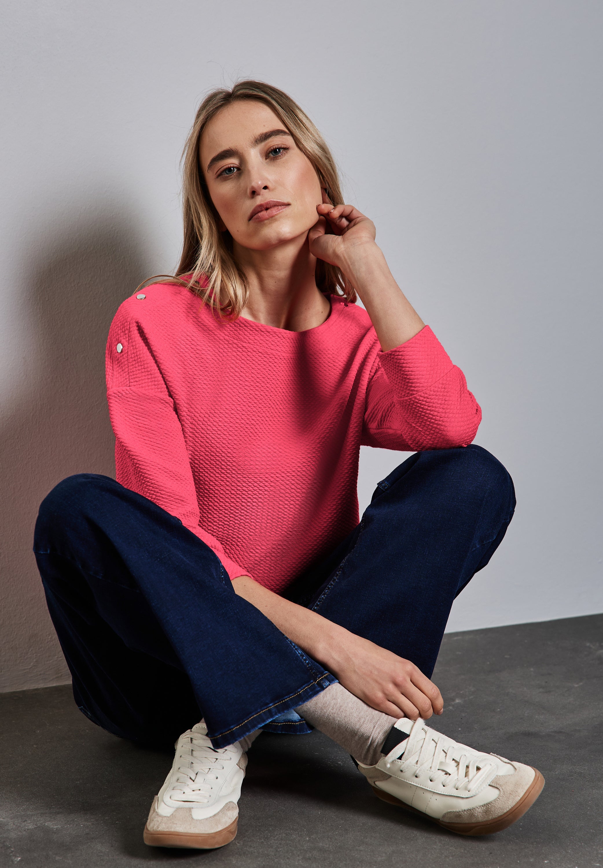 Street One Strukturshirt mit Knöpfen Damen Stilvolles Basic