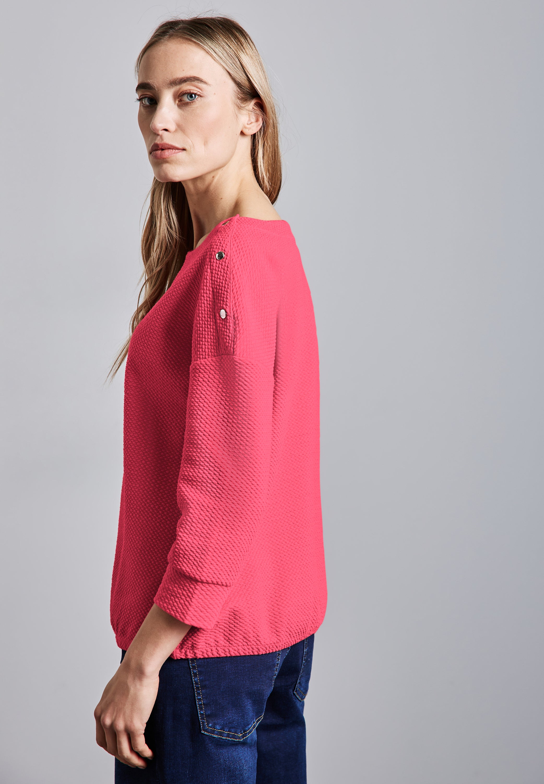 Street One Strukturshirt mit Knöpfen Damen Stilvolles Basic