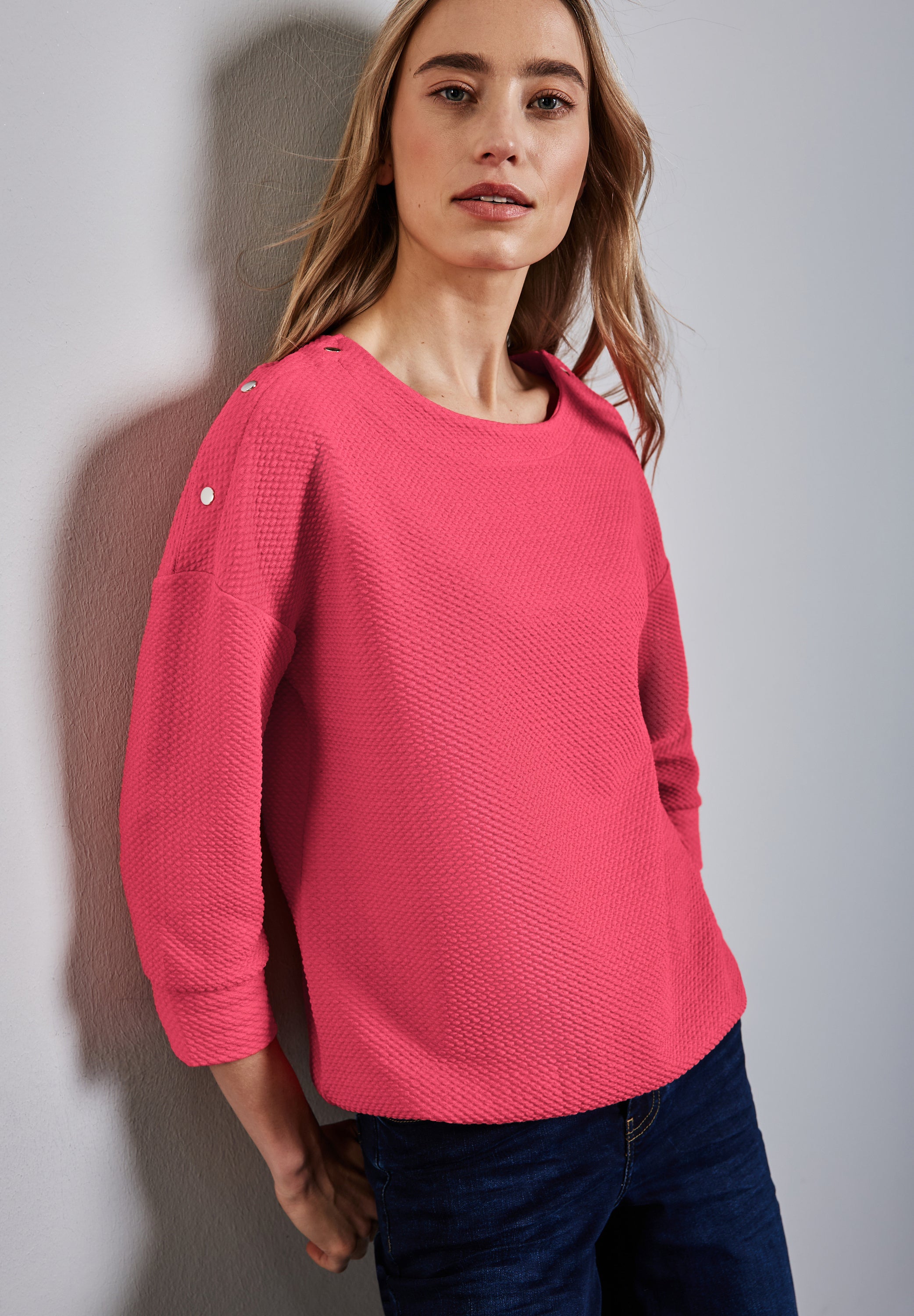 Street One Strukturshirt mit Knöpfen Damen Stilvolles Basic
