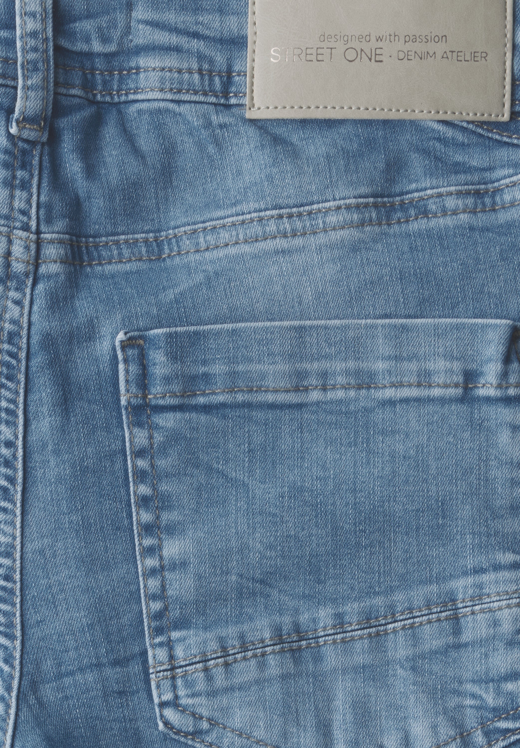 Street One Jane Jeans Damen Destroyed Slim Fit Mid Waist Stretch Denimhose