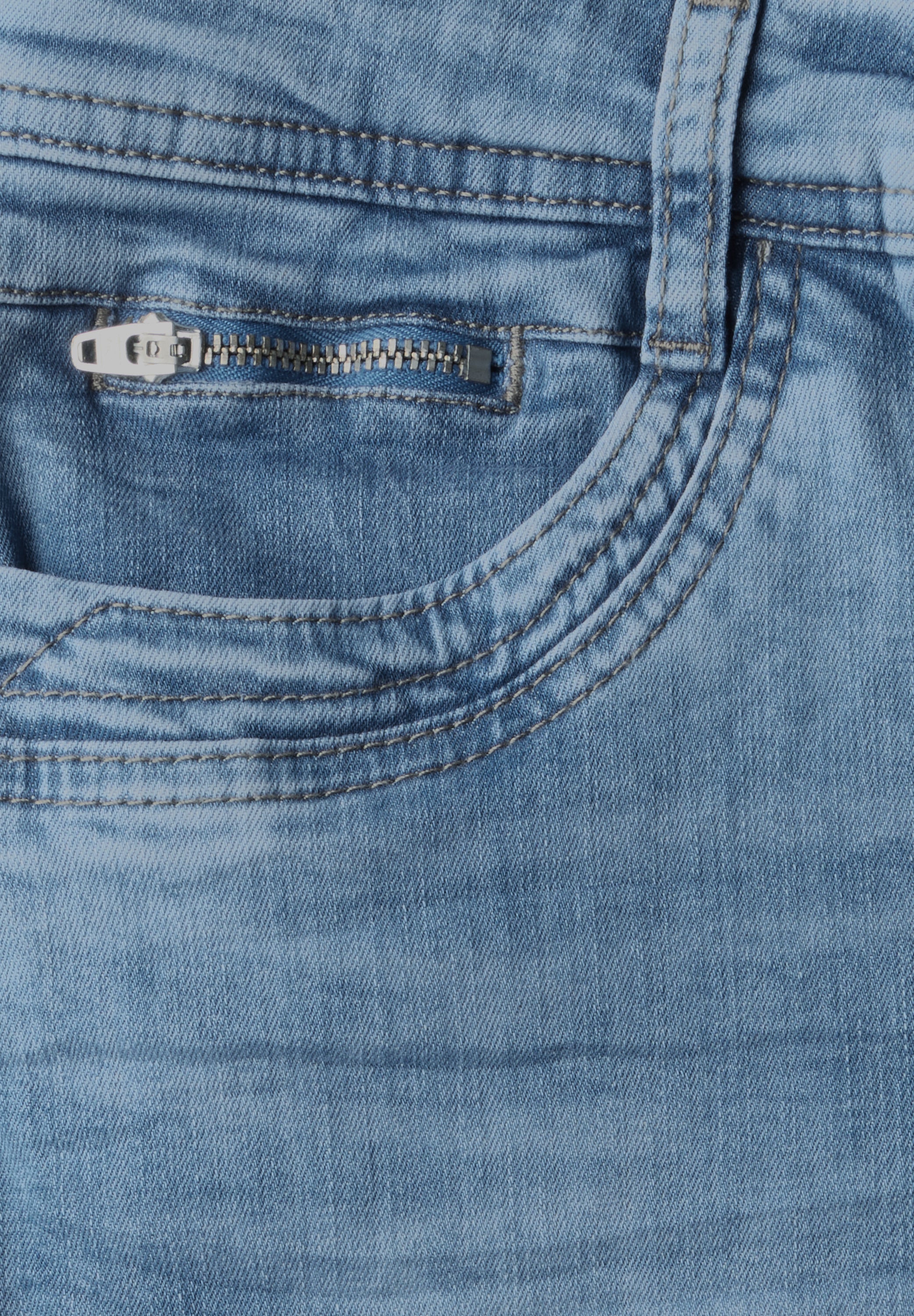 Street One Jane Jeans Damen Destroyed Slim Fit Mid Waist Stretch Denimhose