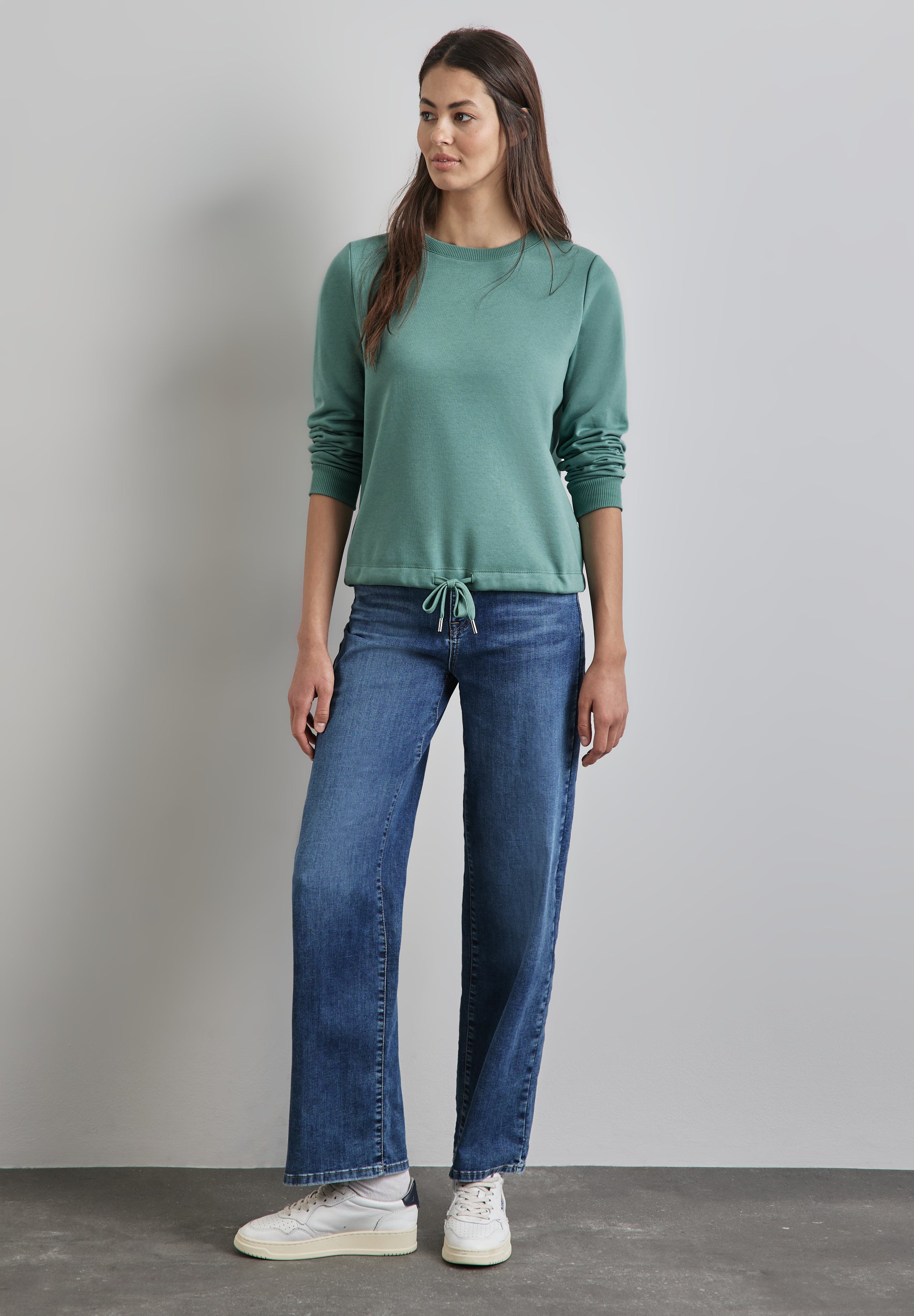 Street One Sweatshirt Damen Bequemer Baumwollmix Langarm