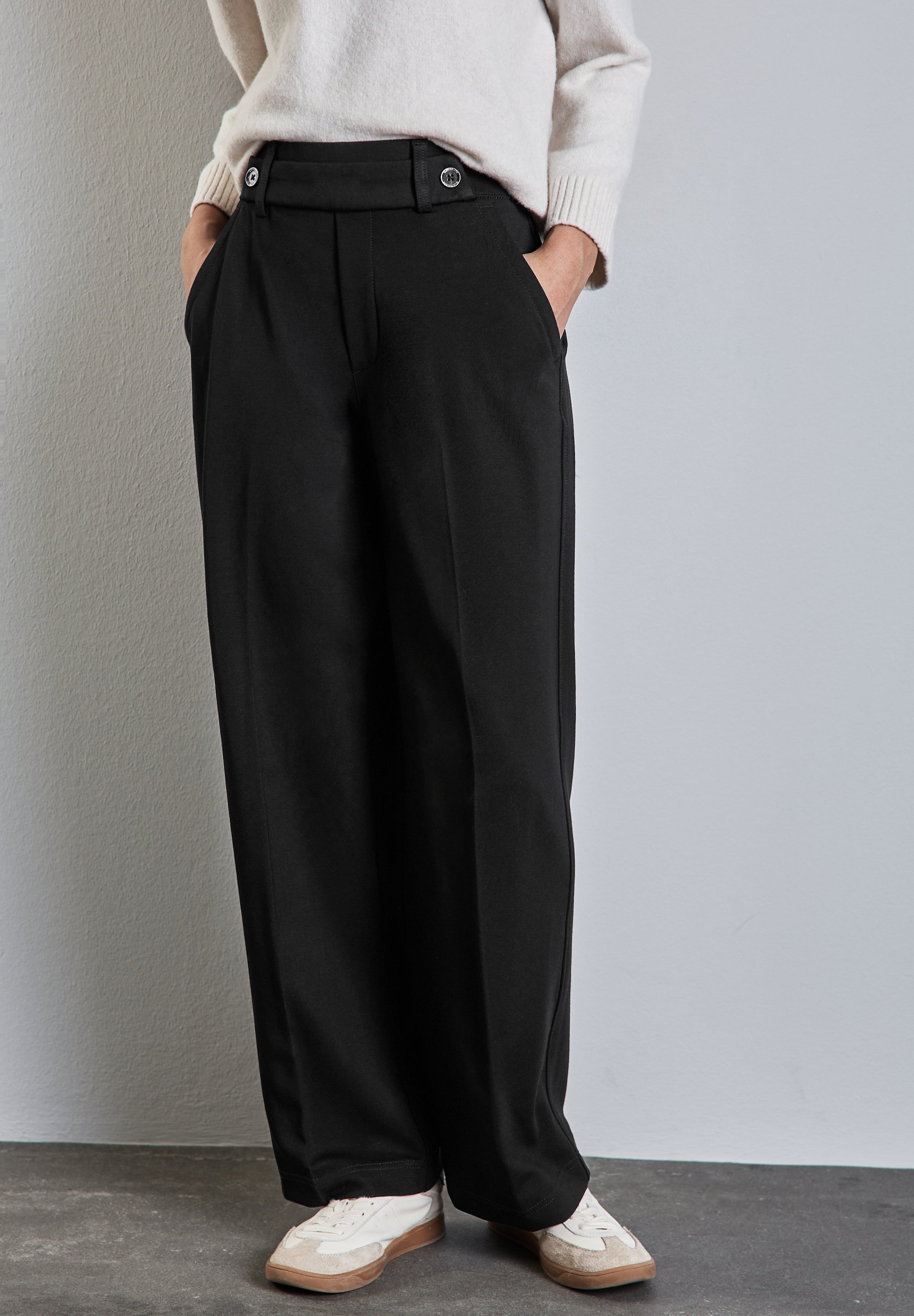 Street One Straight Leg Hose Damen High Waist Stretch Komfort