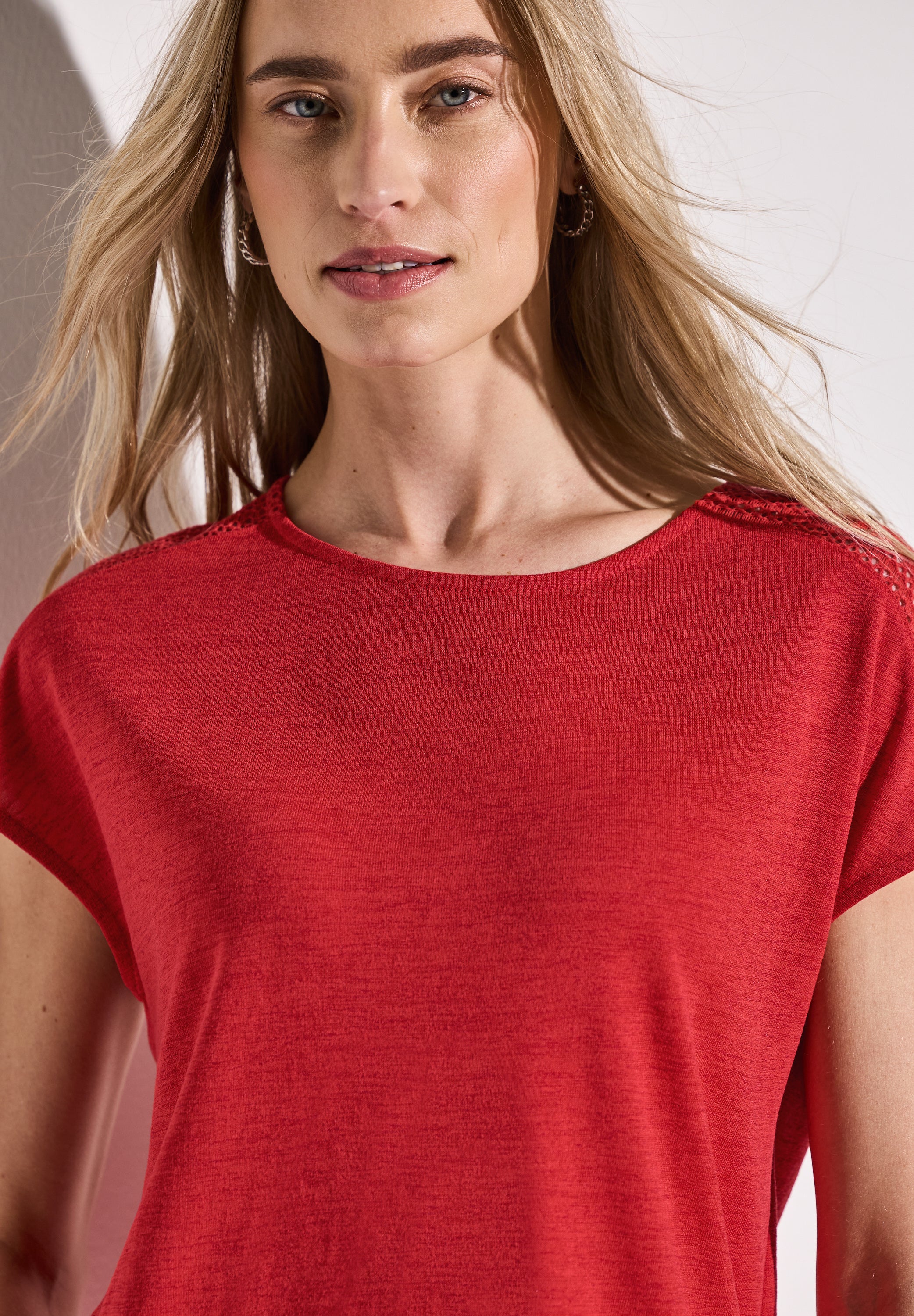 Street One Leinen-Look Shirt Damen mit Spitzendetails
