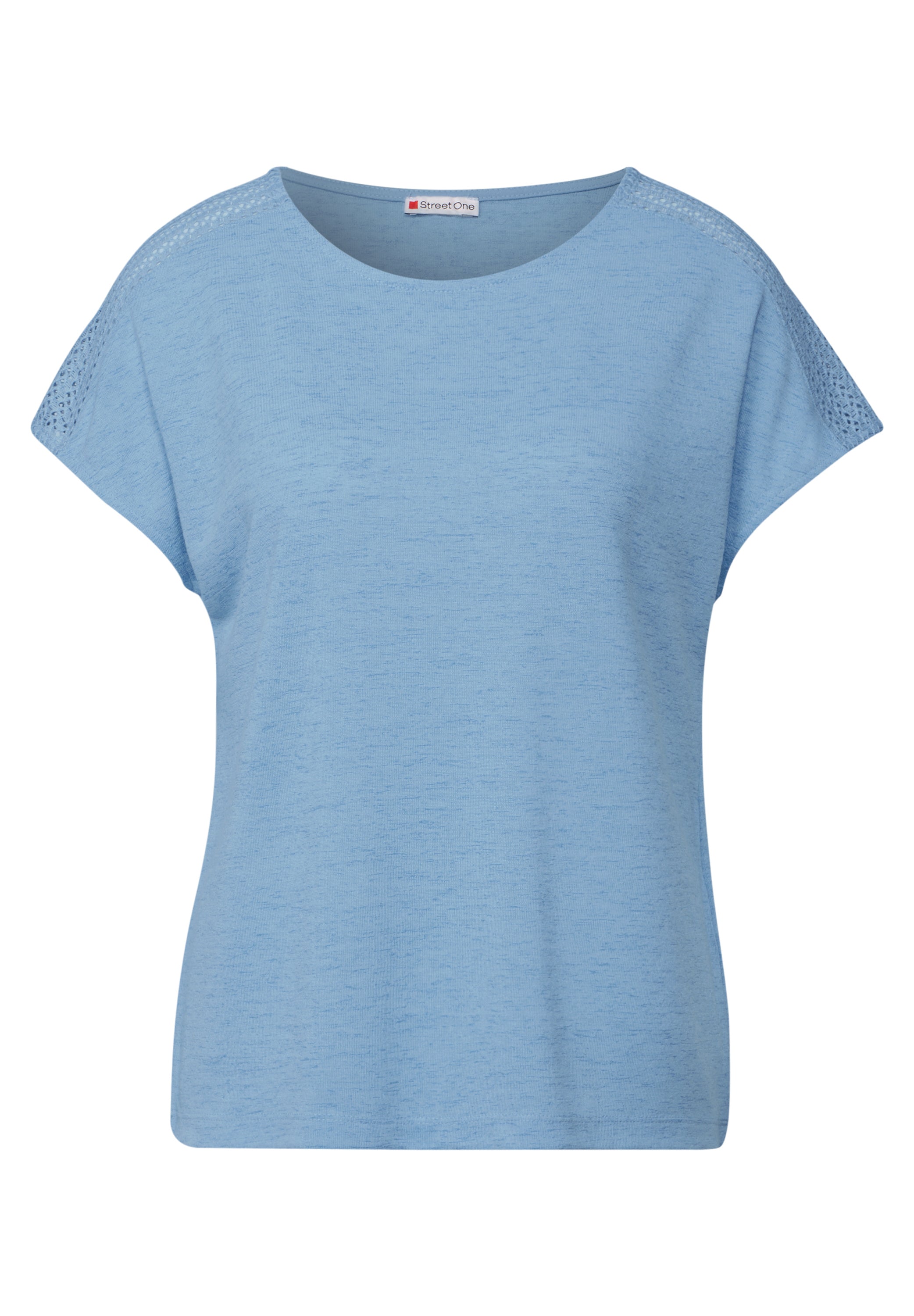 Street One Leinen-Look Shirt Damen mit Spitzendetails