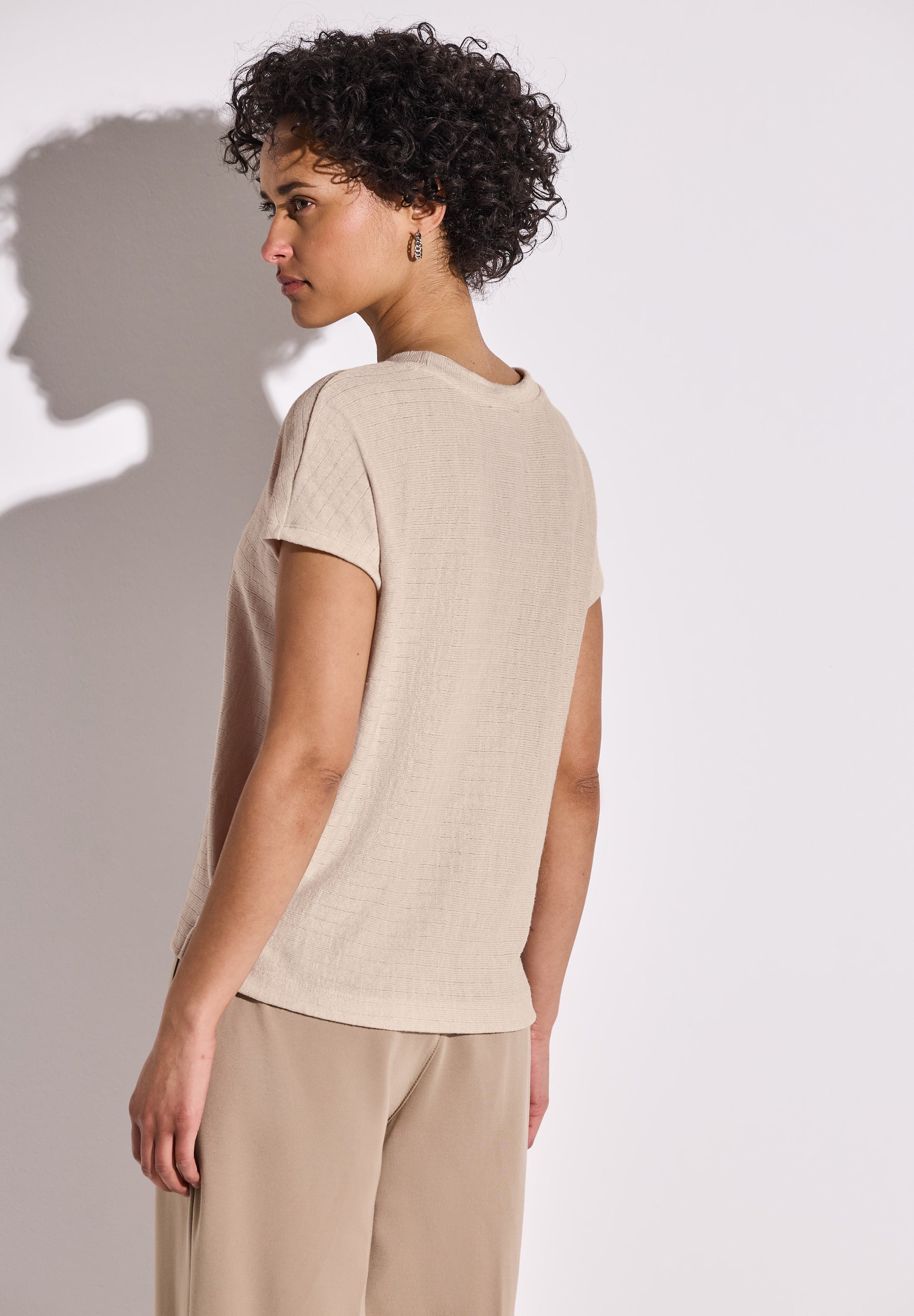 Street One Damen-Shirt mit Strukturstreifen und lässiger Silhouette