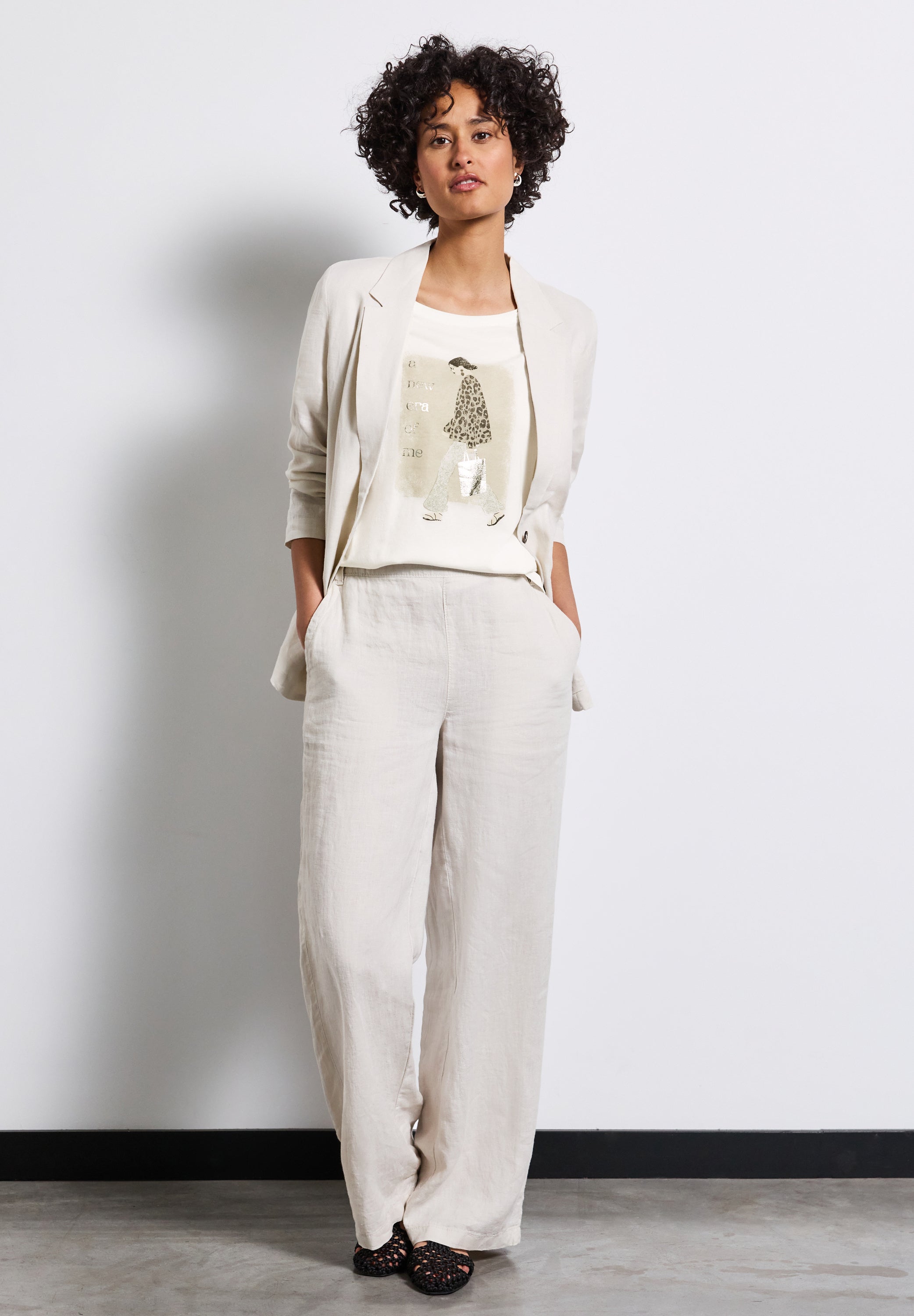 Street One Damen T-Shirt mit grafischem Print und Folien-Wording