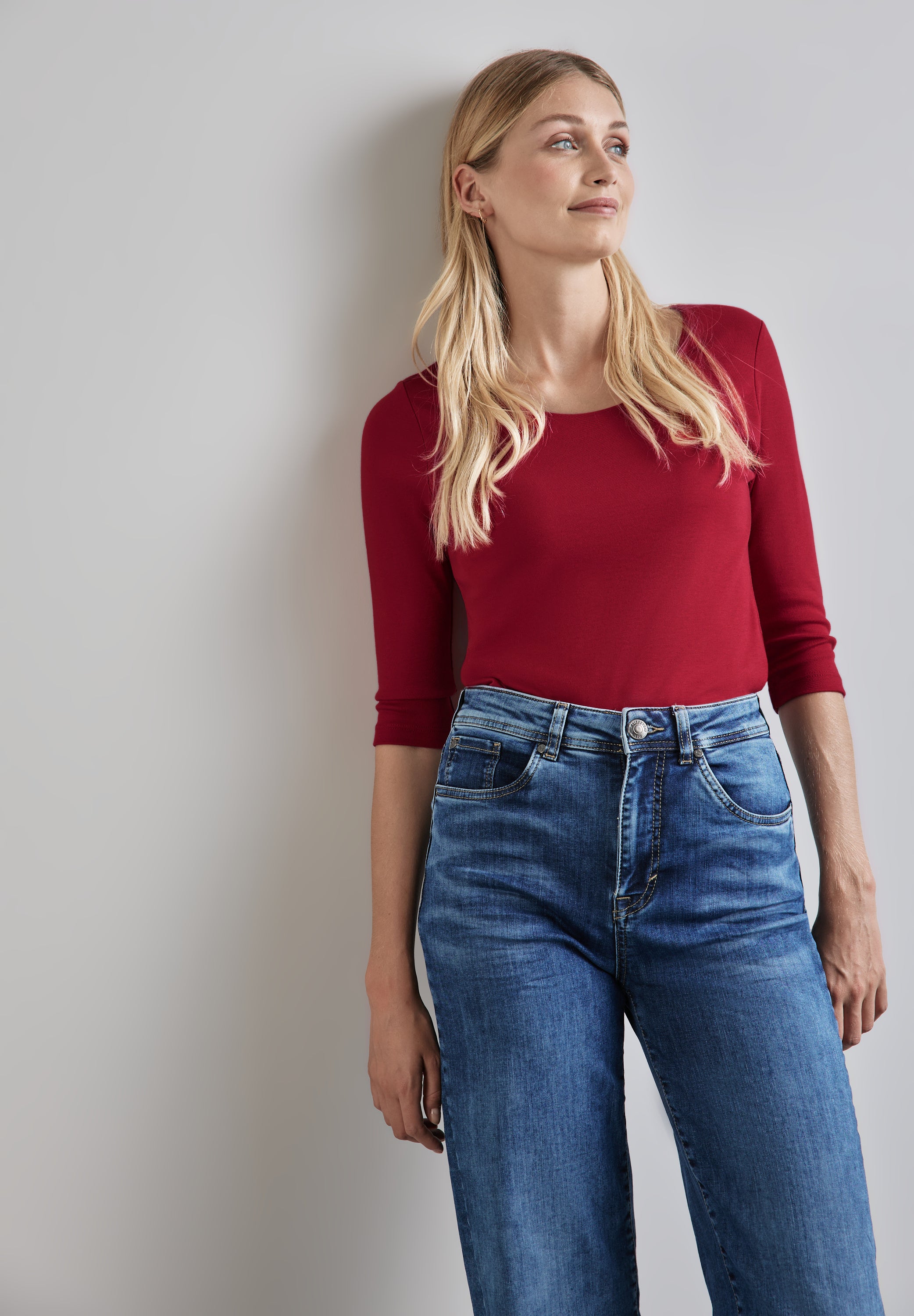 Street One Damenshirt Pania 3/4 Arm Gedoppelte Front