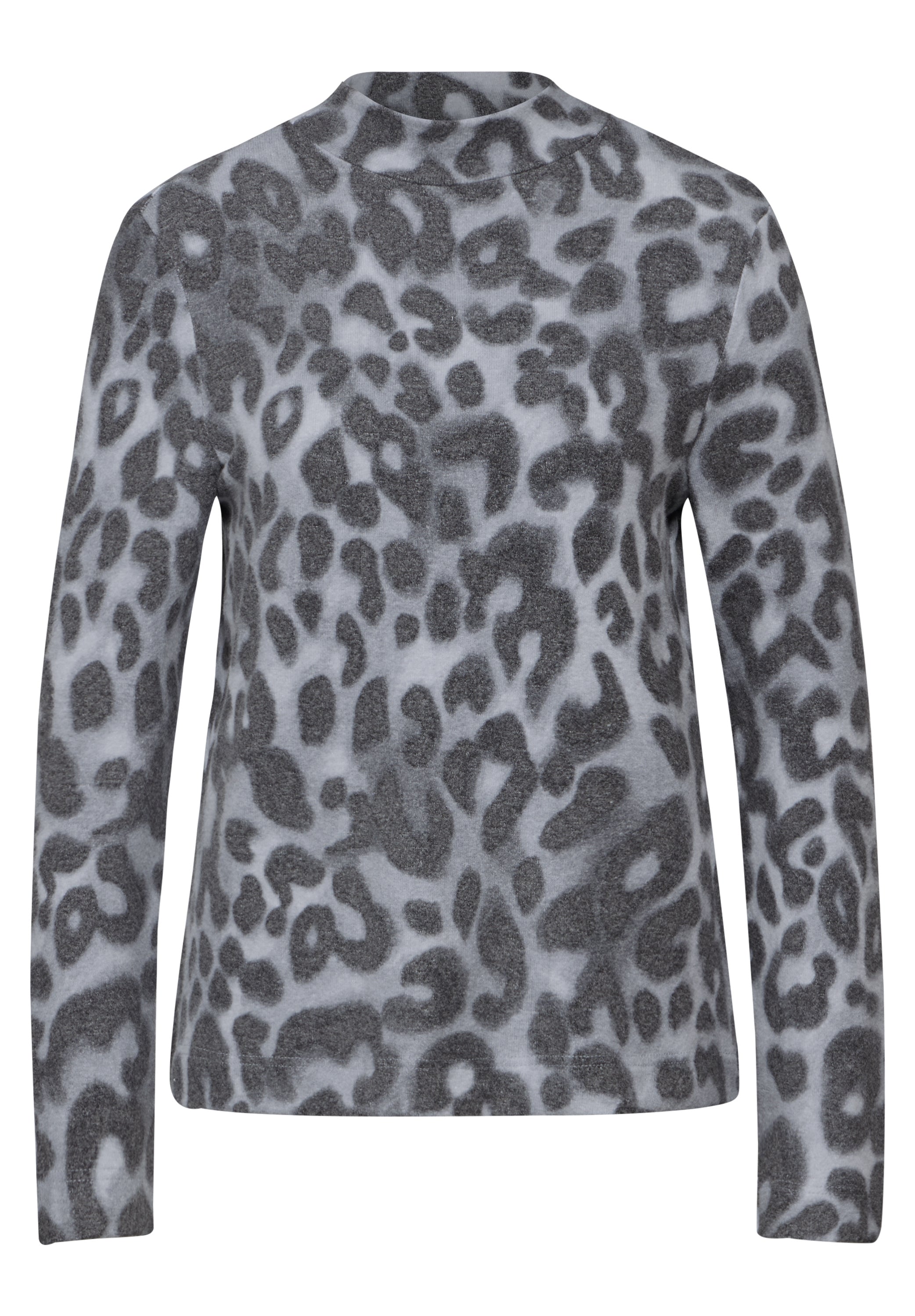 Street One Leo-Muster Turtleneck Shirt Damen Langarm Viskosemix Stretch