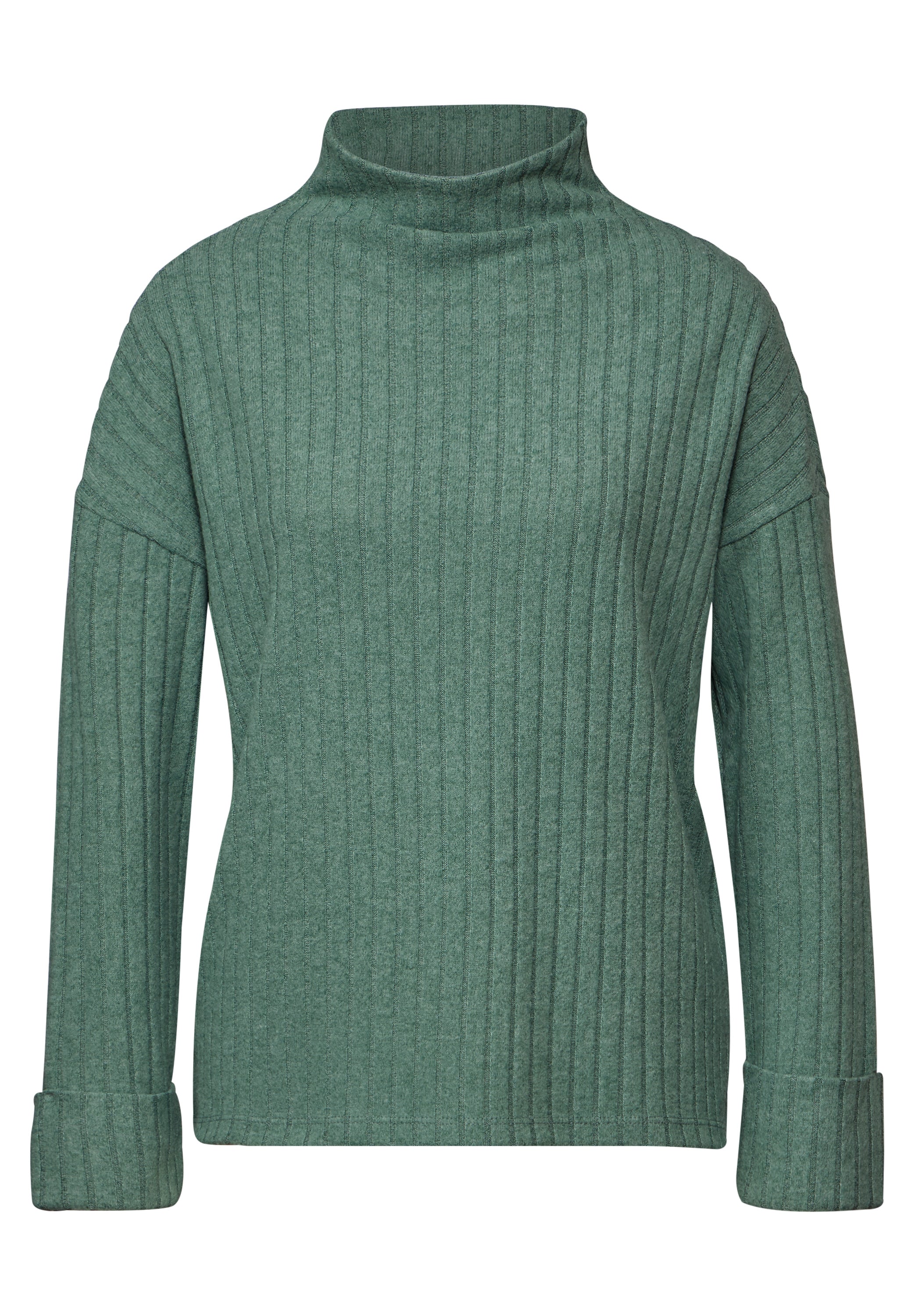 Street One Damenshirt Turtleneck Langarm Rippstruktur Stretchanteil