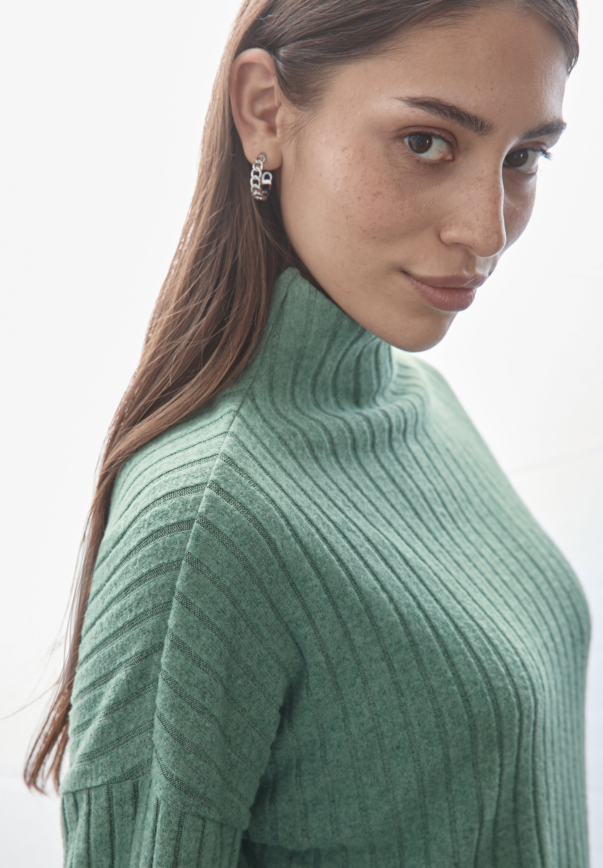 Street One Damenshirt Turtleneck Langarm Rippstruktur Stretchanteil