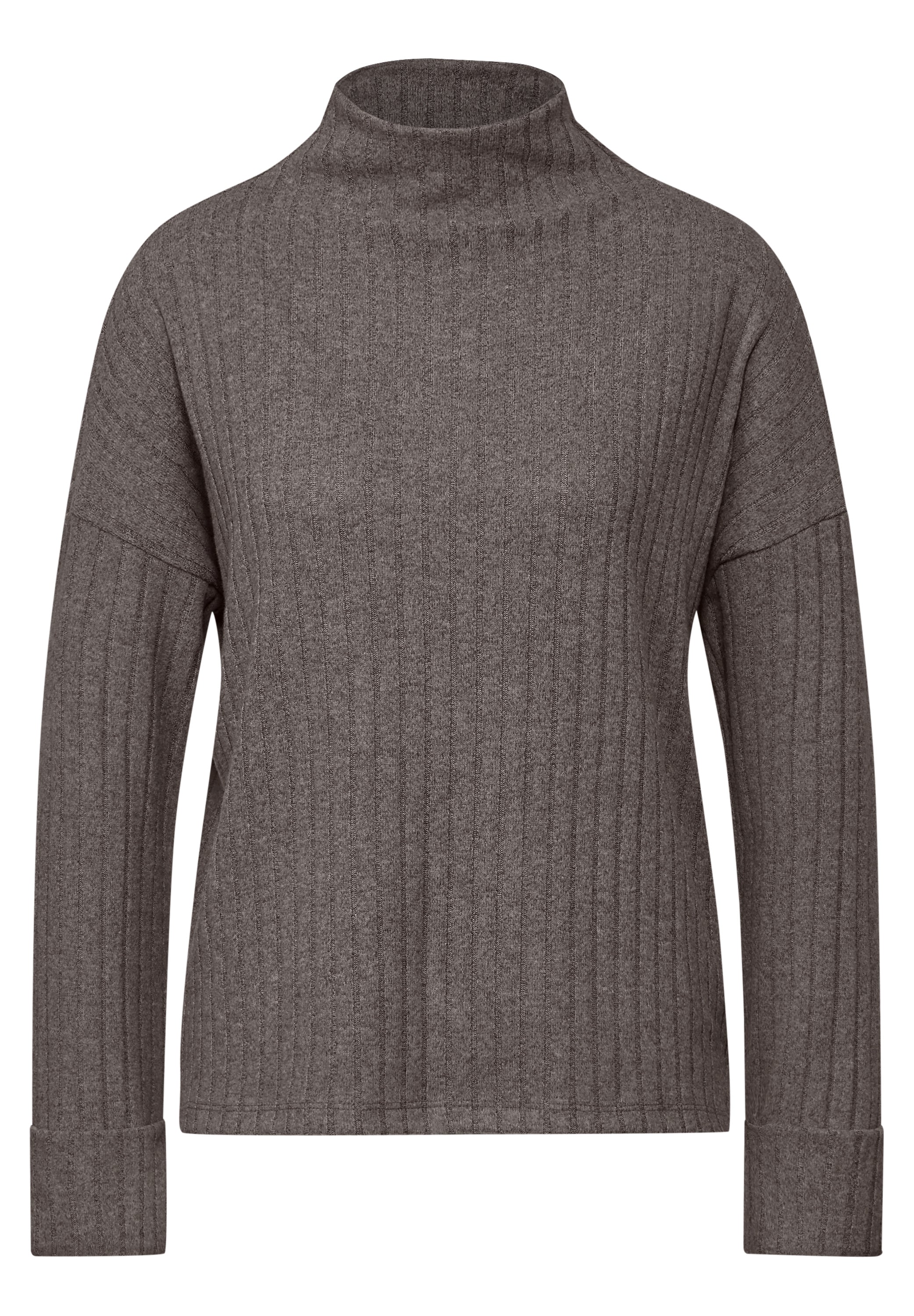 Street One Damenshirt Turtleneck Langarm Rippstruktur Stretchanteil