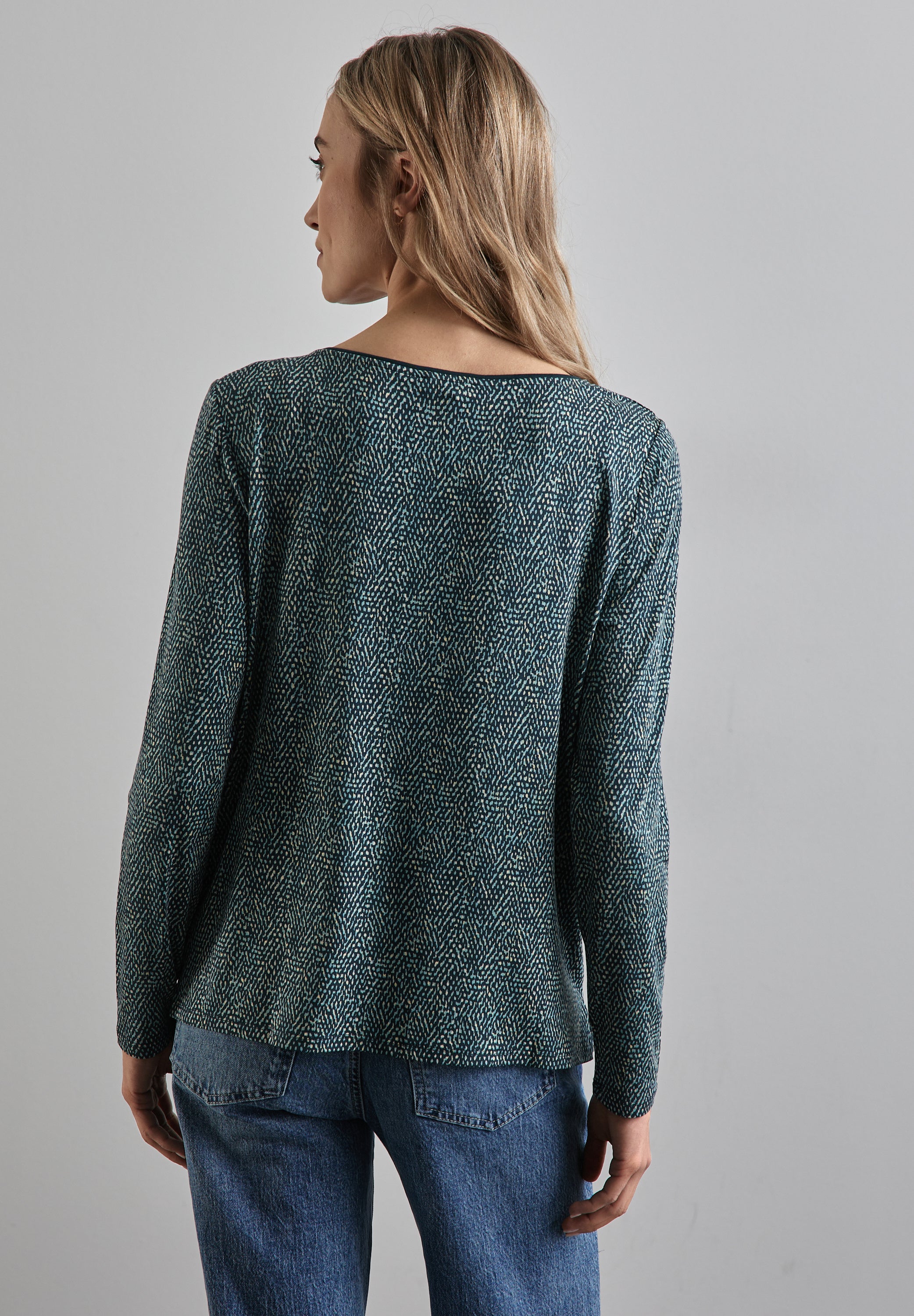 Street One Langarmshirt Damen Grafisches Muster Viskosemix Stretch