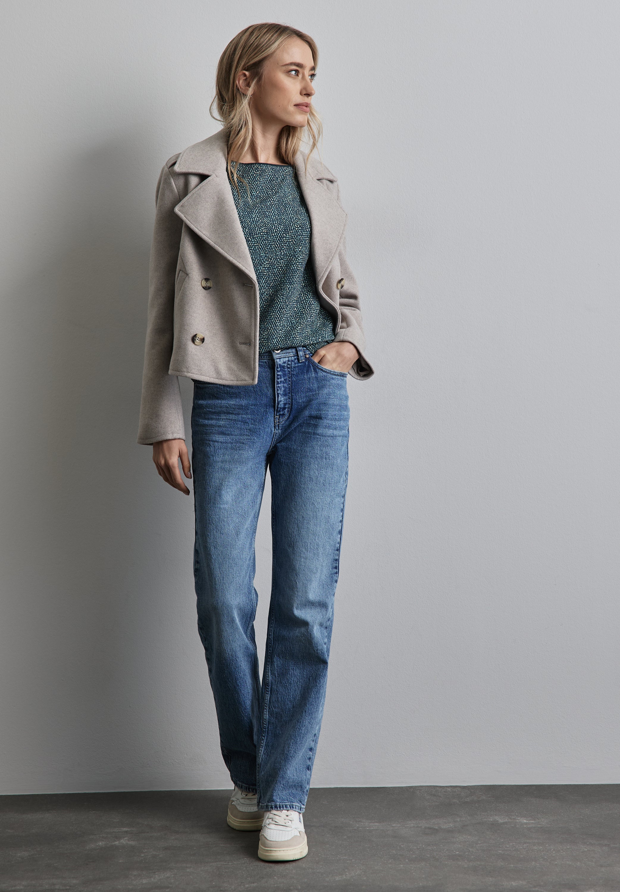 Street One Langarmshirt Damen Grafisches Muster Viskosemix Stretch