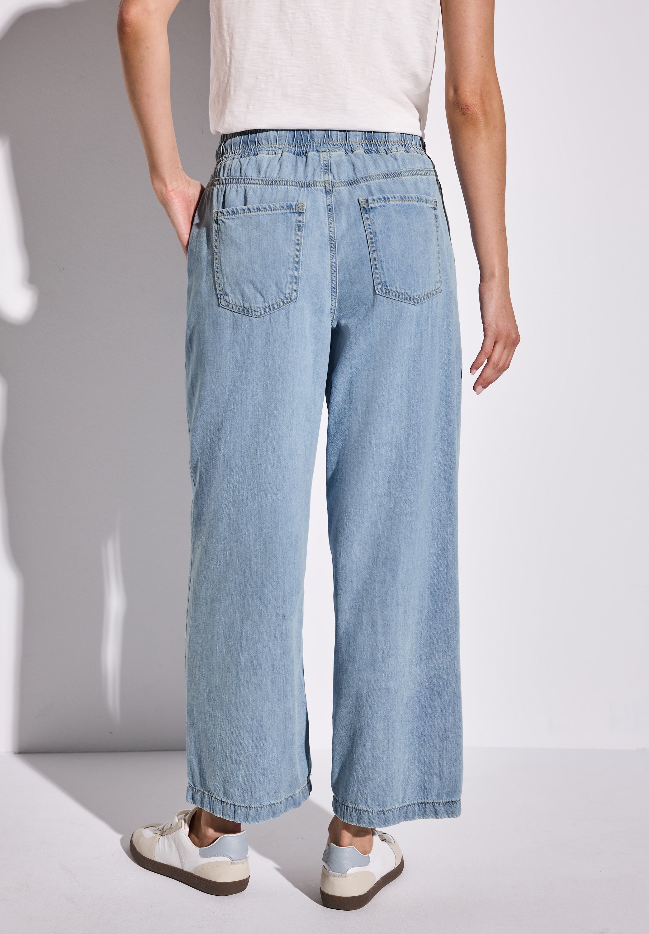 Street One Wide Leg Jeans Damen Loose Fit High Waist Baumwoll-Lyocellmix